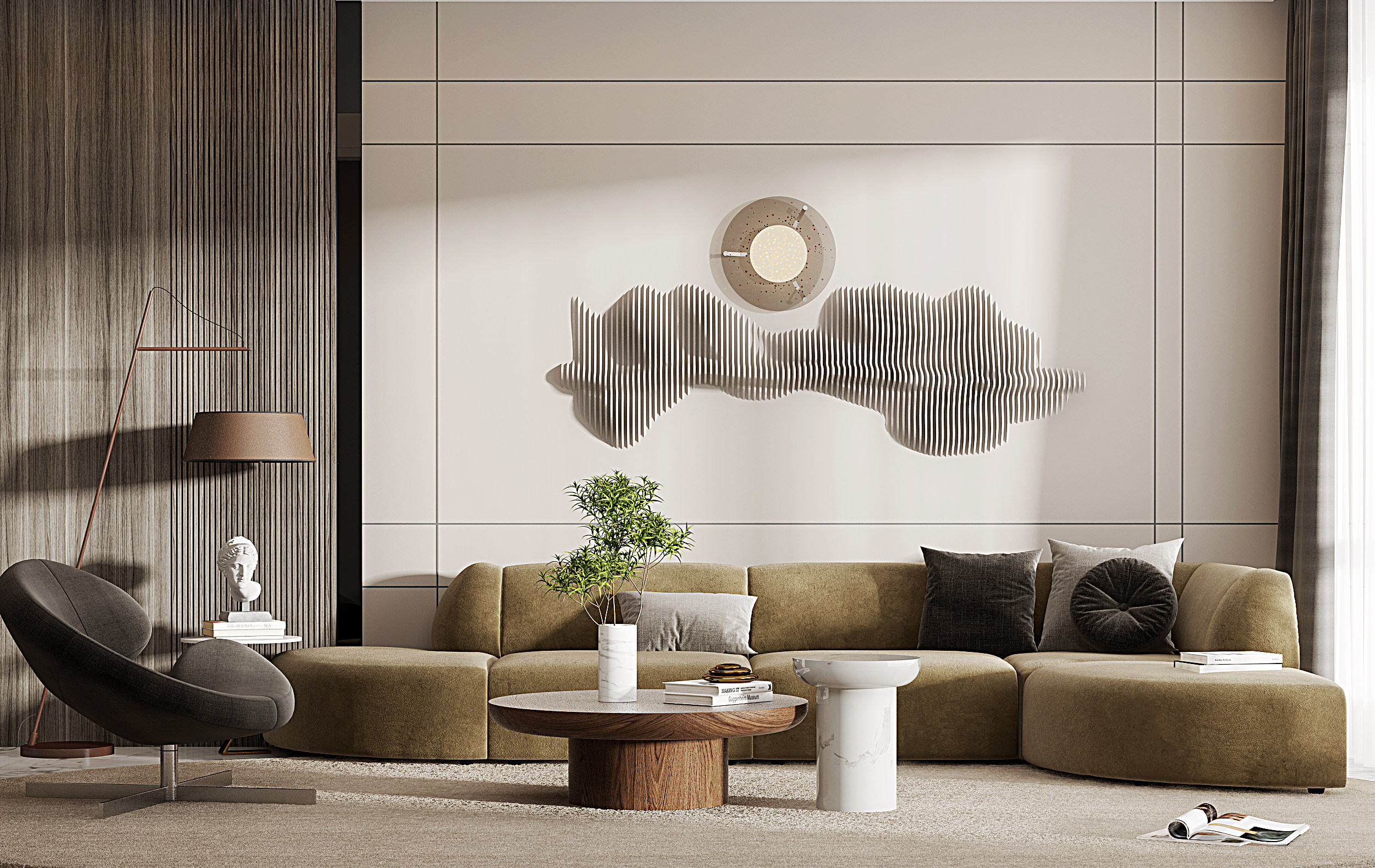 现代沙发茶几组合3d模型下载