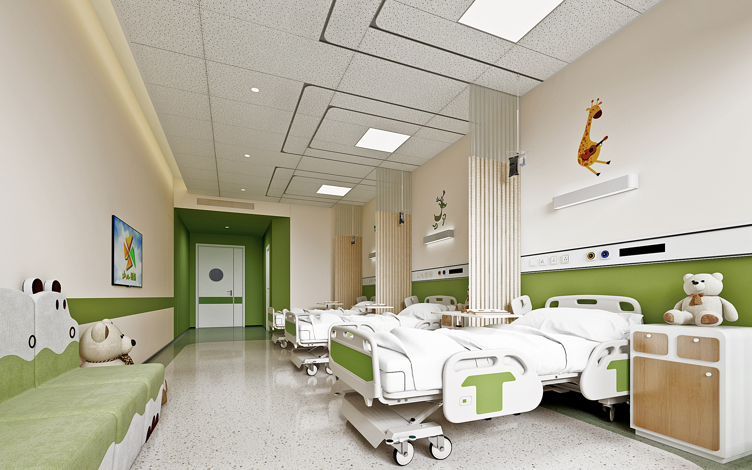 现代医院儿童病房3d模型下载