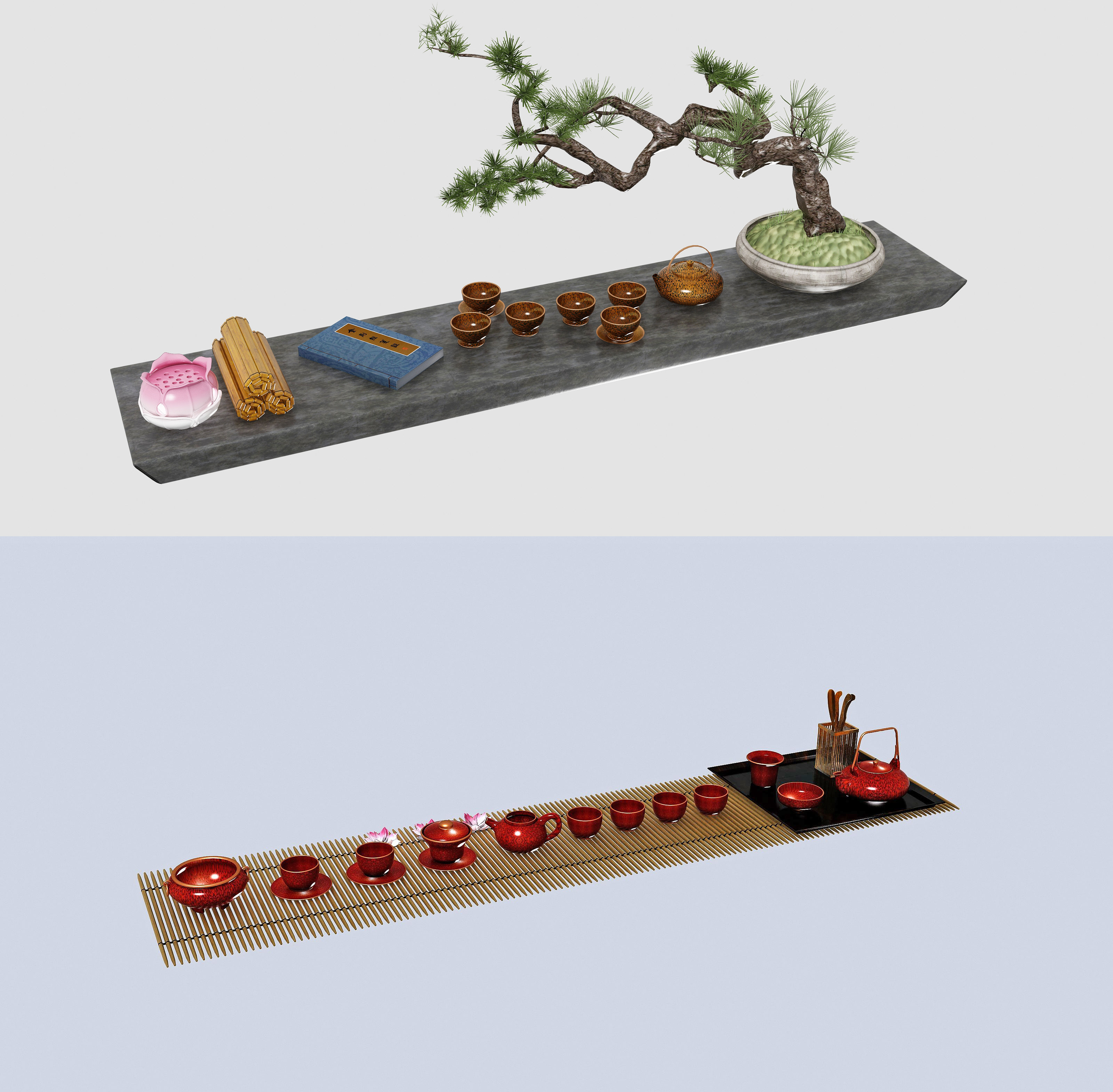 红鹧鸪建盏功夫茶具3d模型下载