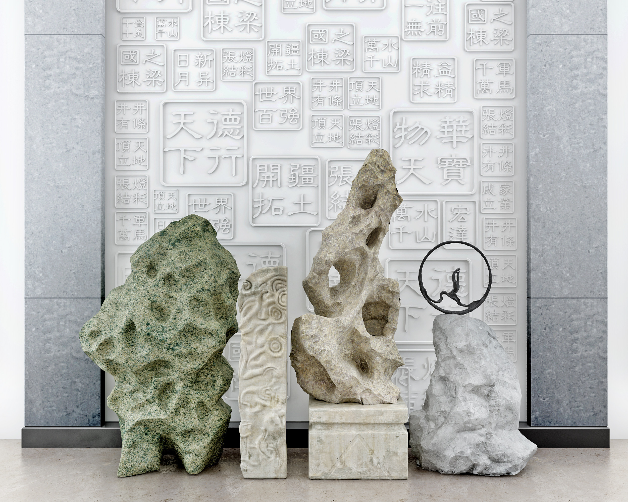 自然风太湖石石雕,,摆件,摆台3d模型下载