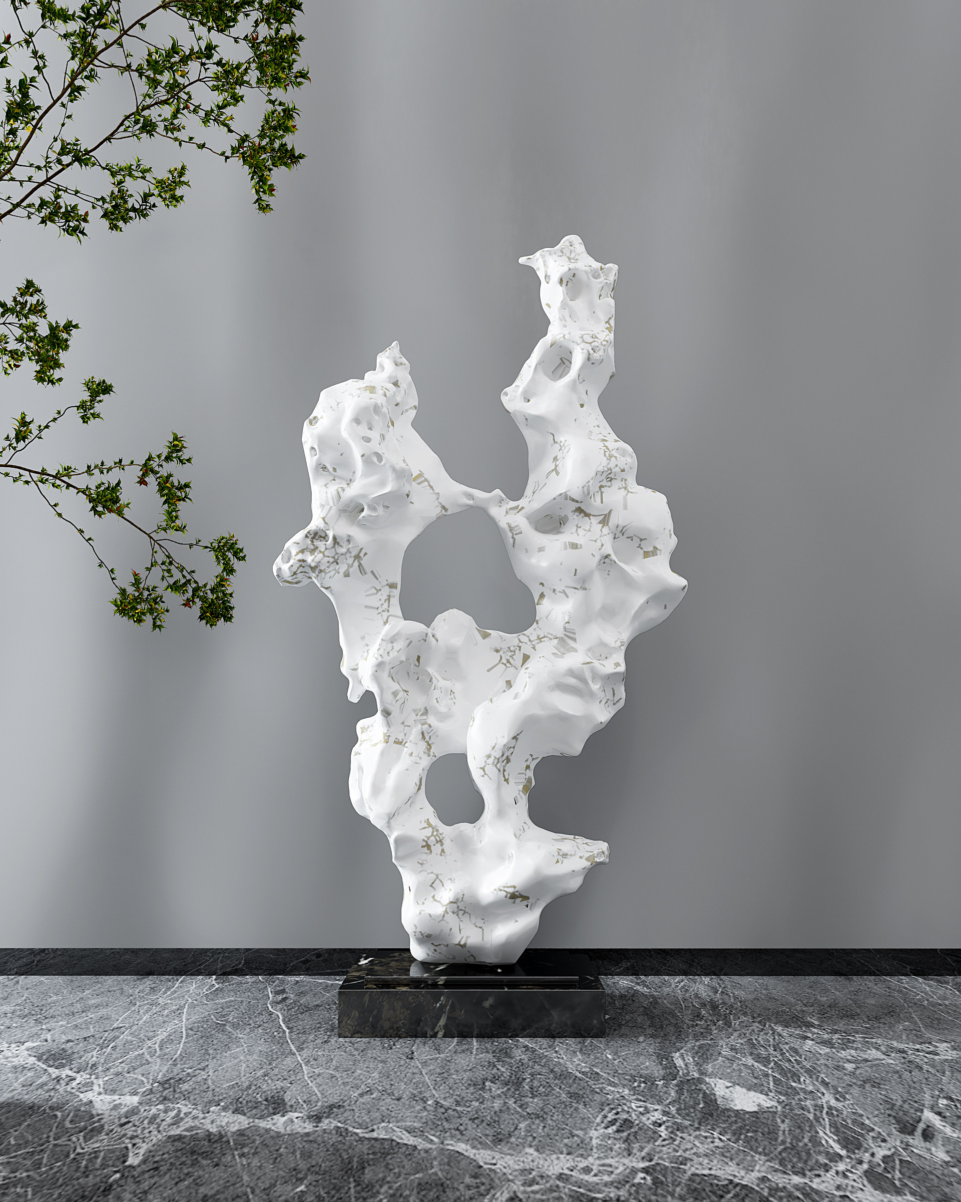 中式太湖石雕塑摆件3d模型下载