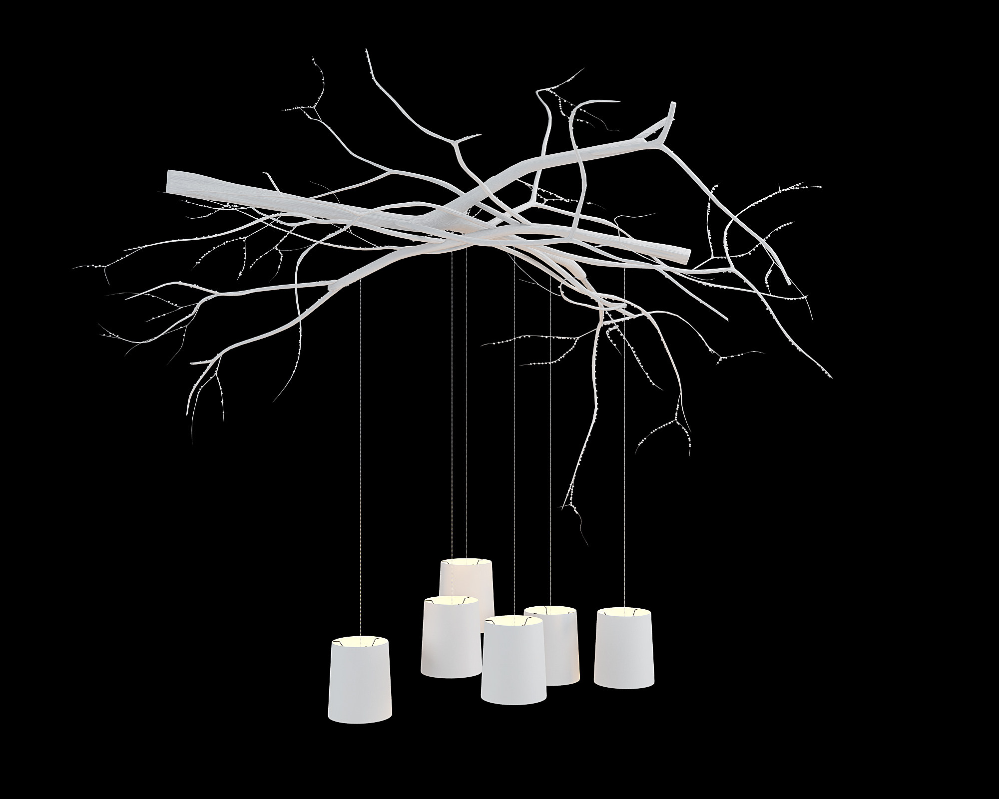 现代干树枝装饰吊灯3d模型下载