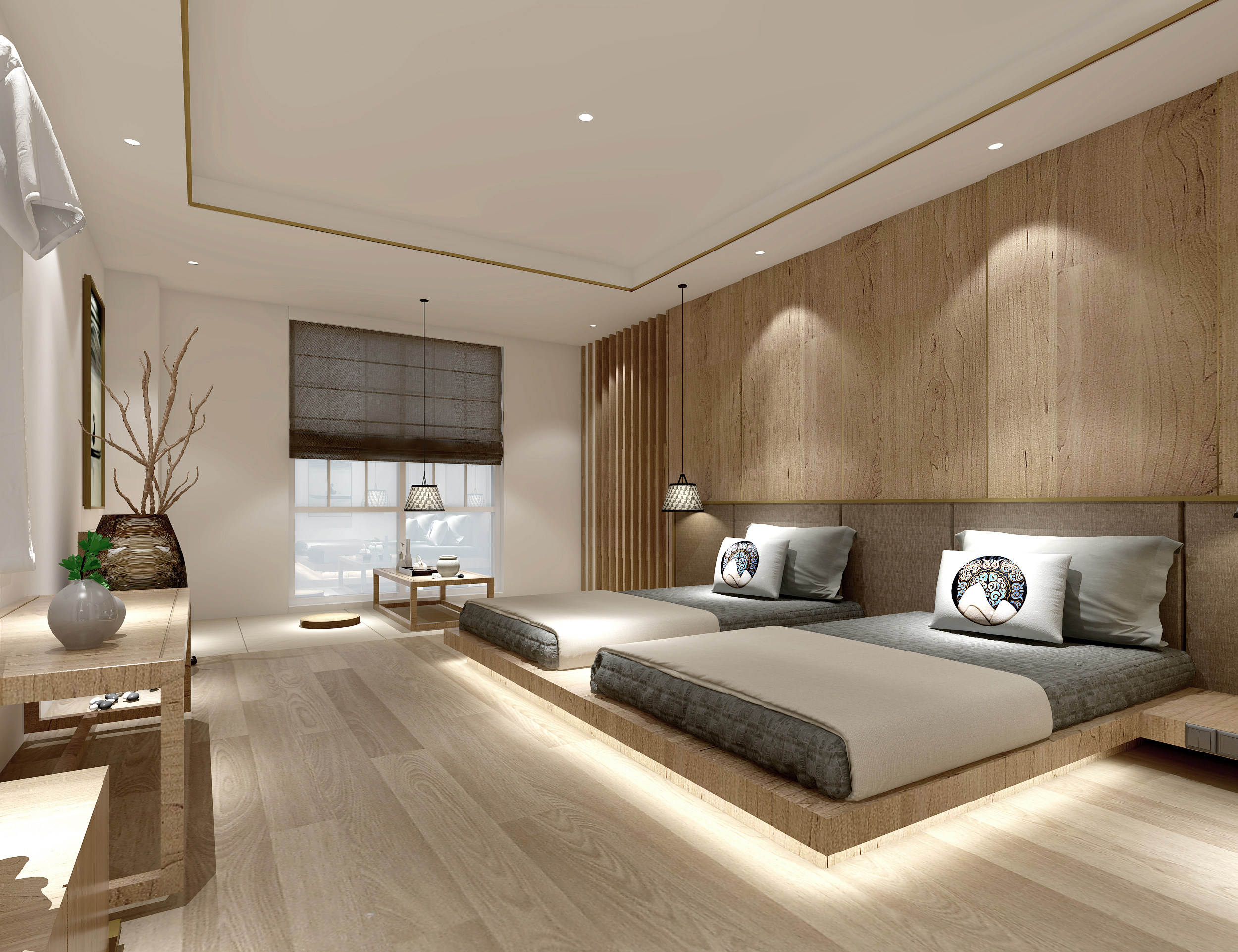 新中式日式客房3d模型下载
