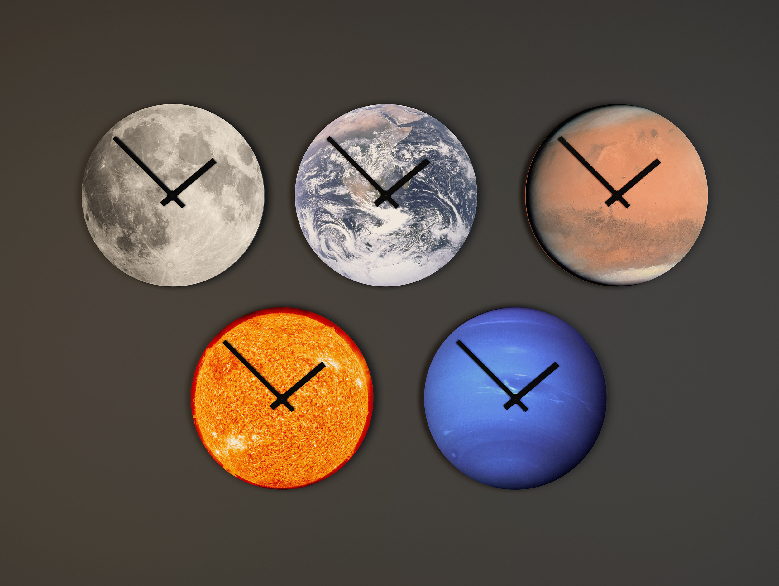 现代太空星球挂钟,时钟,钟表,3d模型下载