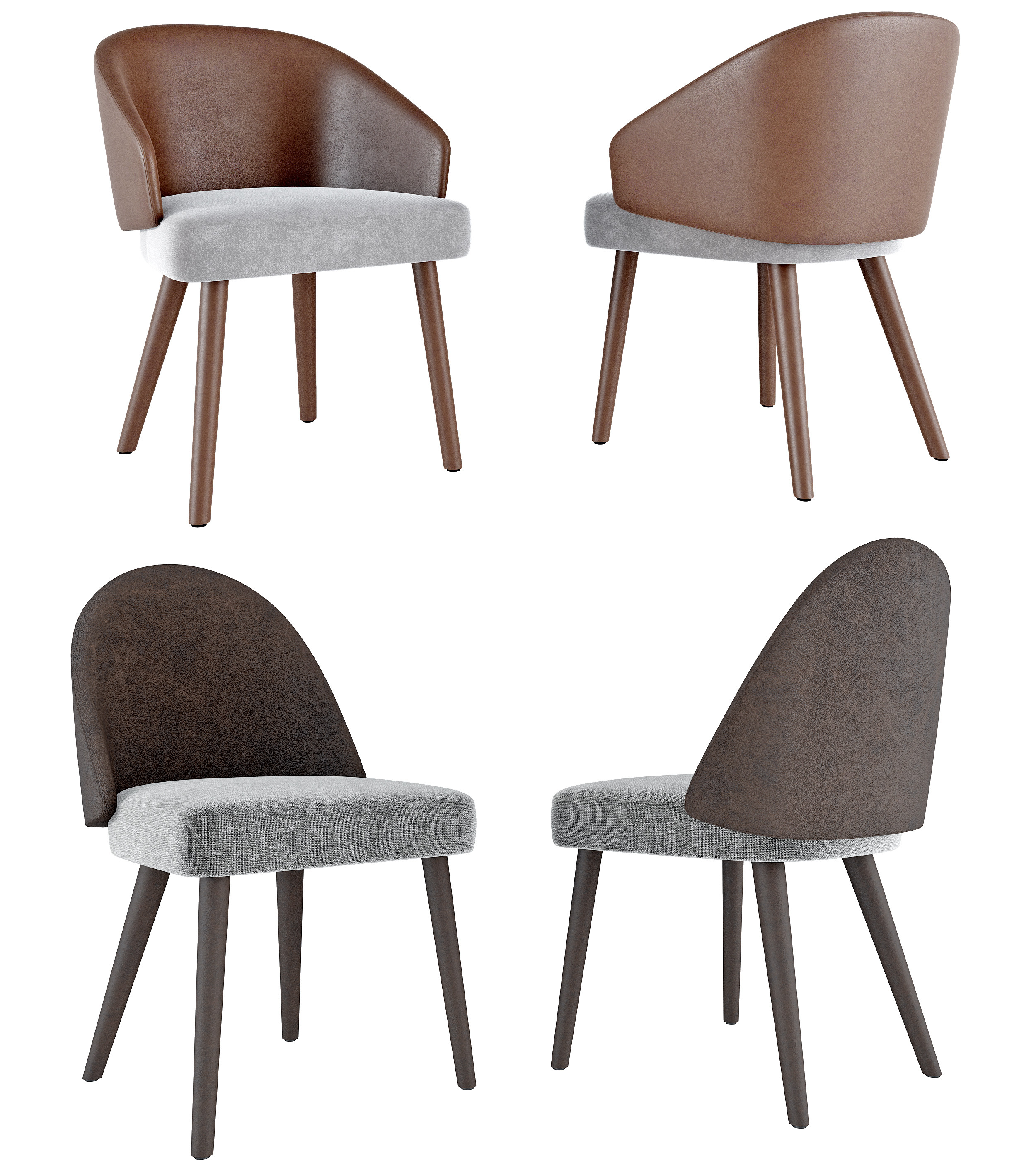 现代餐椅组合3d模型下载