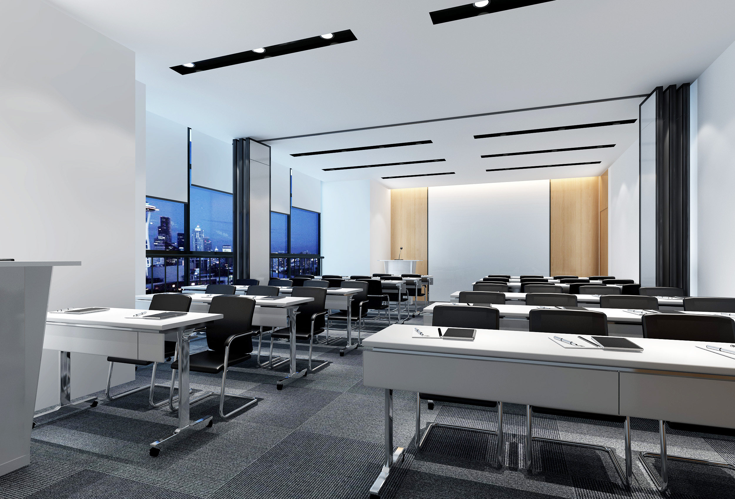 现代 多功能室 会议室3d模型下载