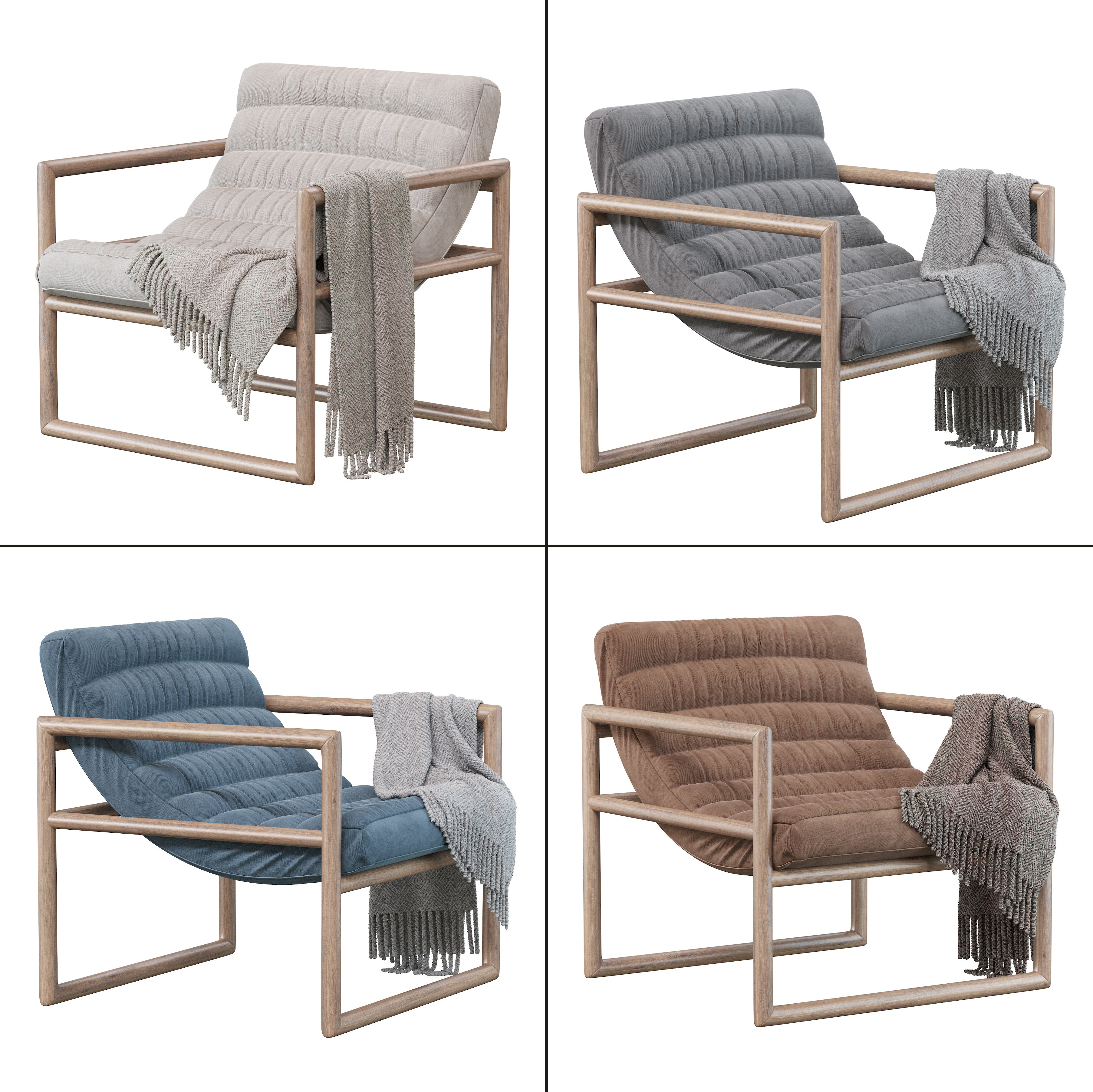 现代扶手休闲椅3d模型下载