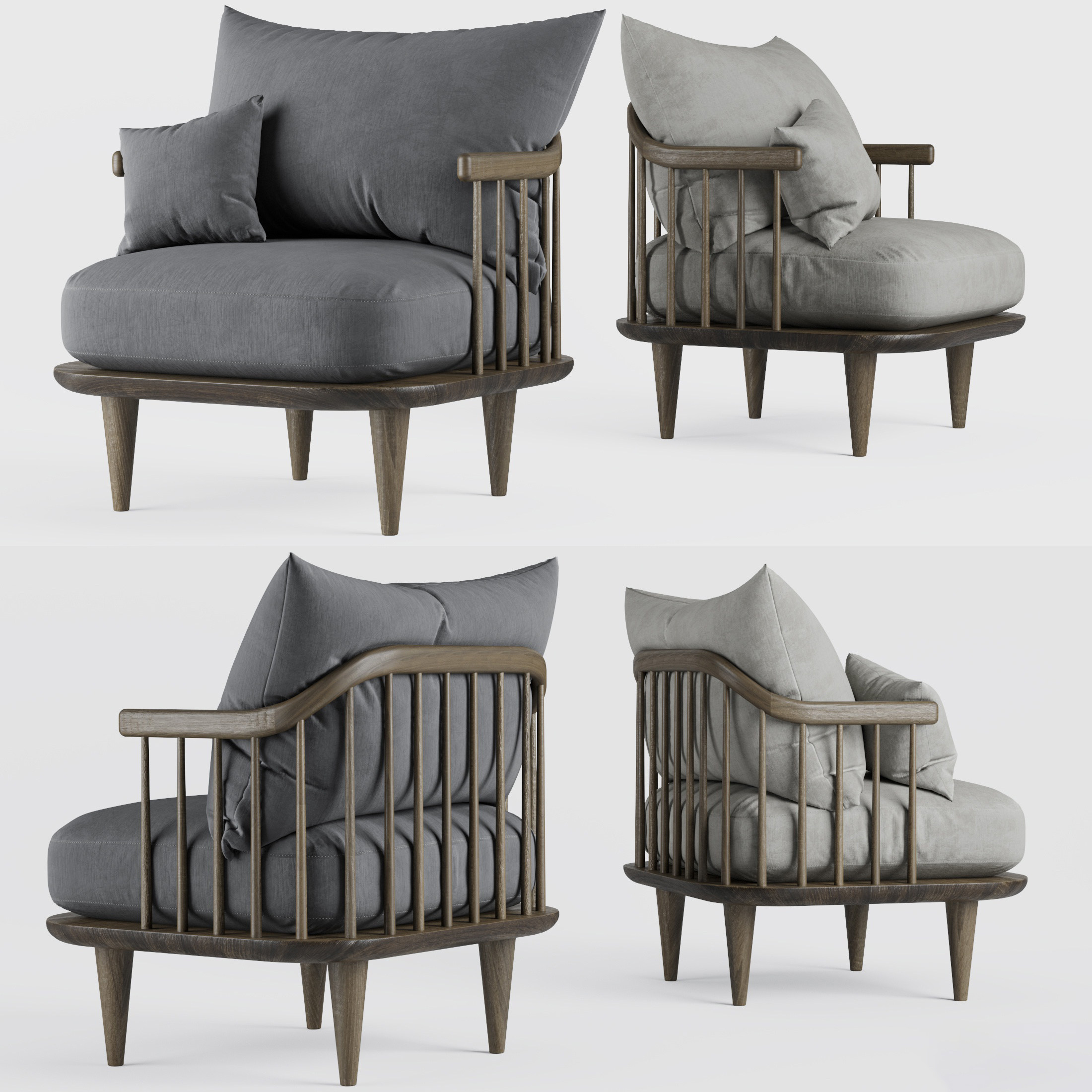 北欧现代休闲椅，单人沙发3d模型下载