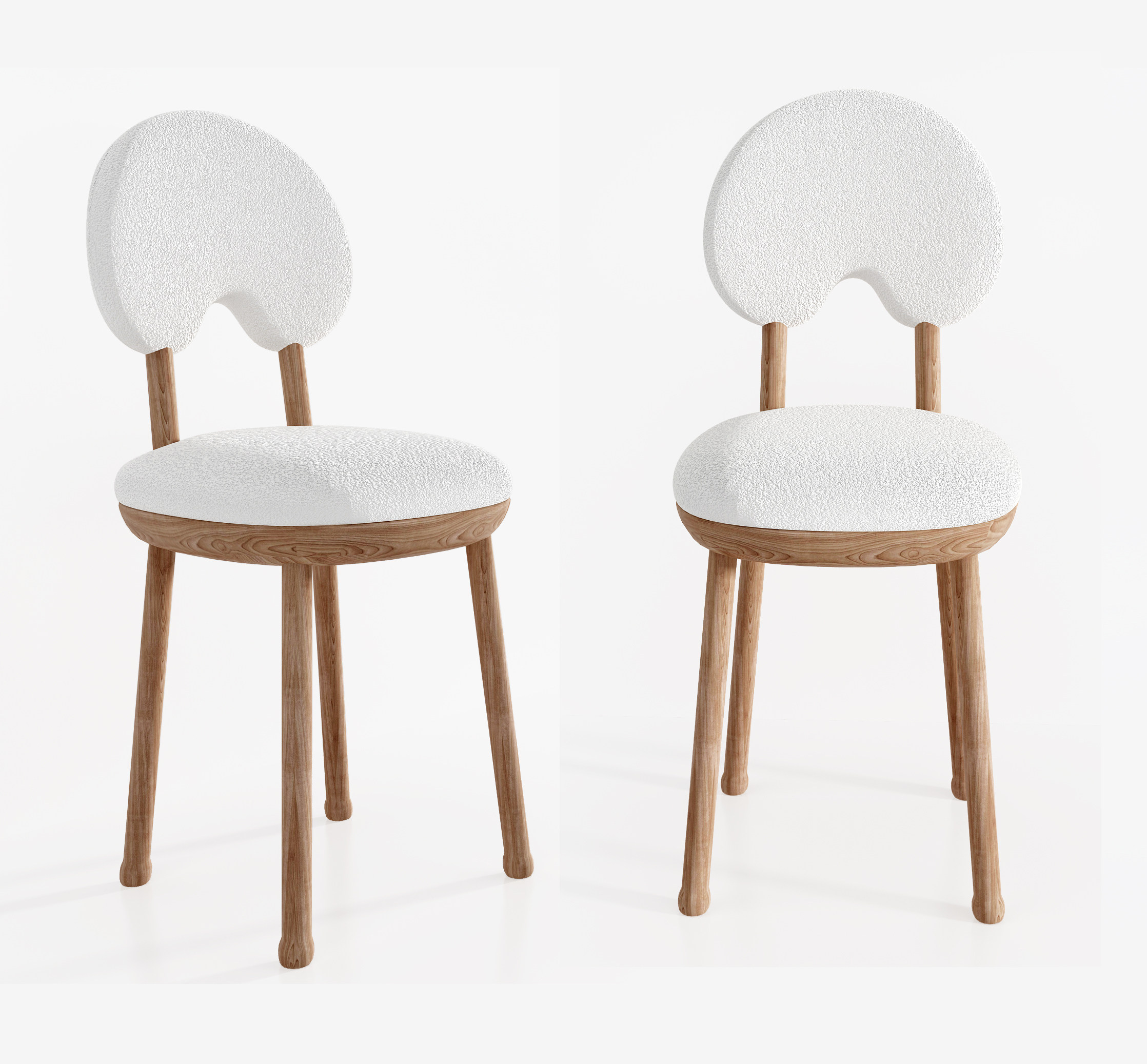 北欧原木色单椅,椅子3d模型下载
