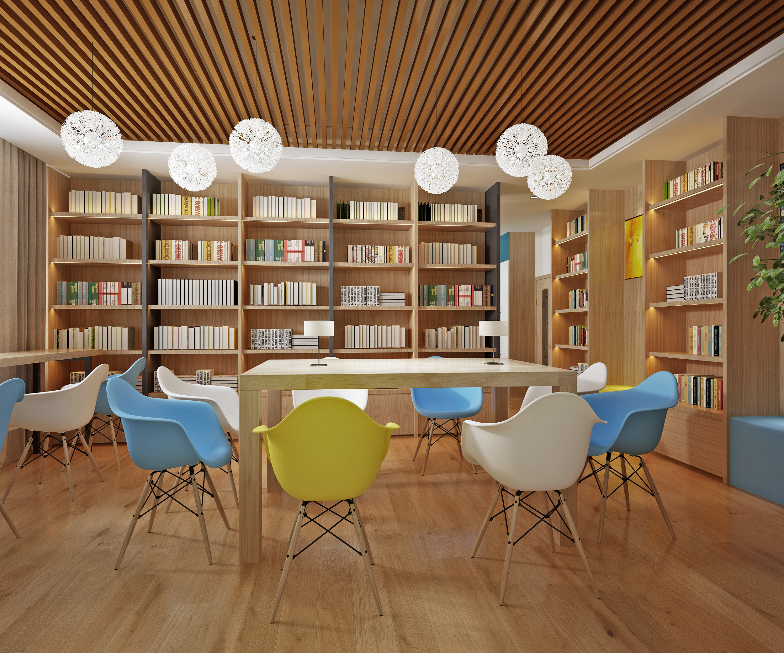 北欧阅览室,娱乐室3d模型下载