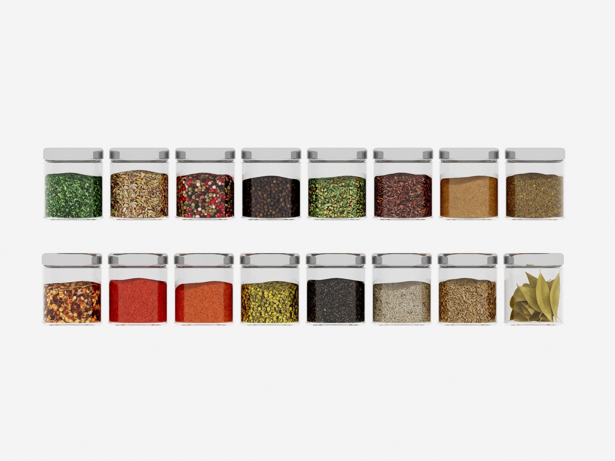 Kitchen Deco,调料,谷物,调料,谷物,厨房用品调料盒罐子3d模型下载