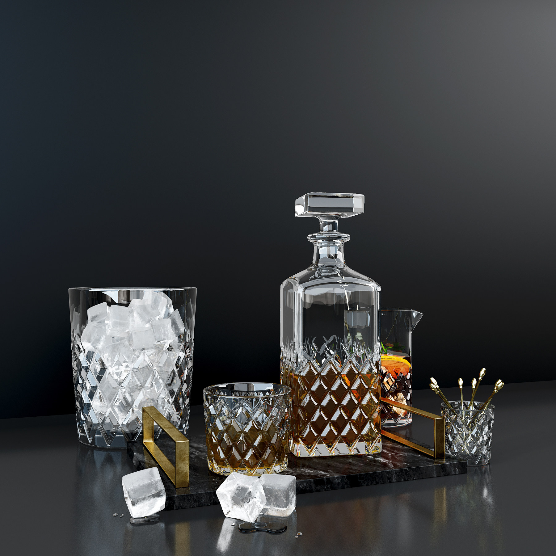 现代酒杯,酒水,洋酒3d模型下载