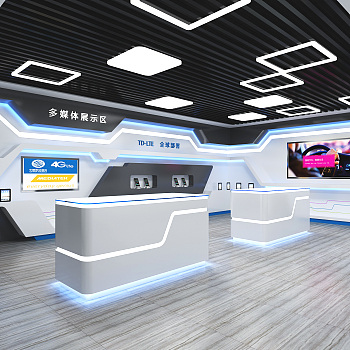 现代企业文化展厅,3d模型下载