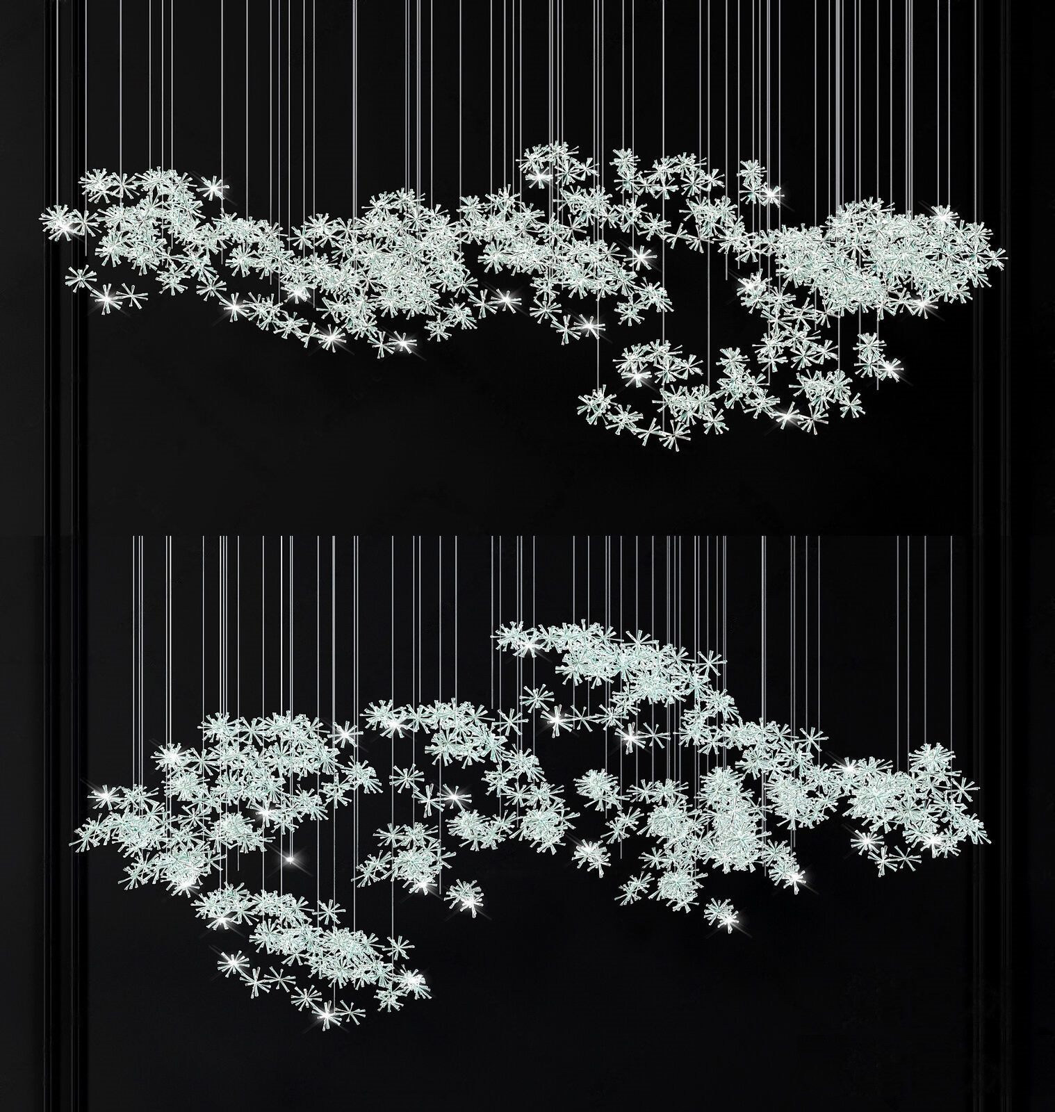 10现代艺术水晶吊灯吊饰3d模型下载