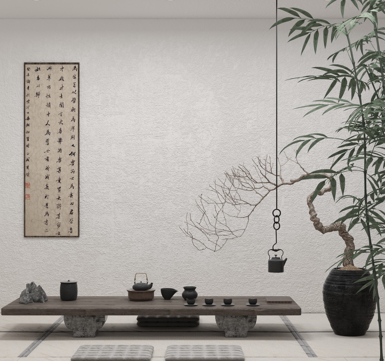 中式禅意茶室3d模型下载