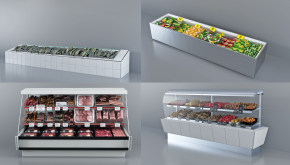 现代超市鲜肉冷柜,冰柜,冷冻柜3d模型下载