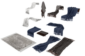 现代围巾,围巾毛毯地毯 3d模型下载