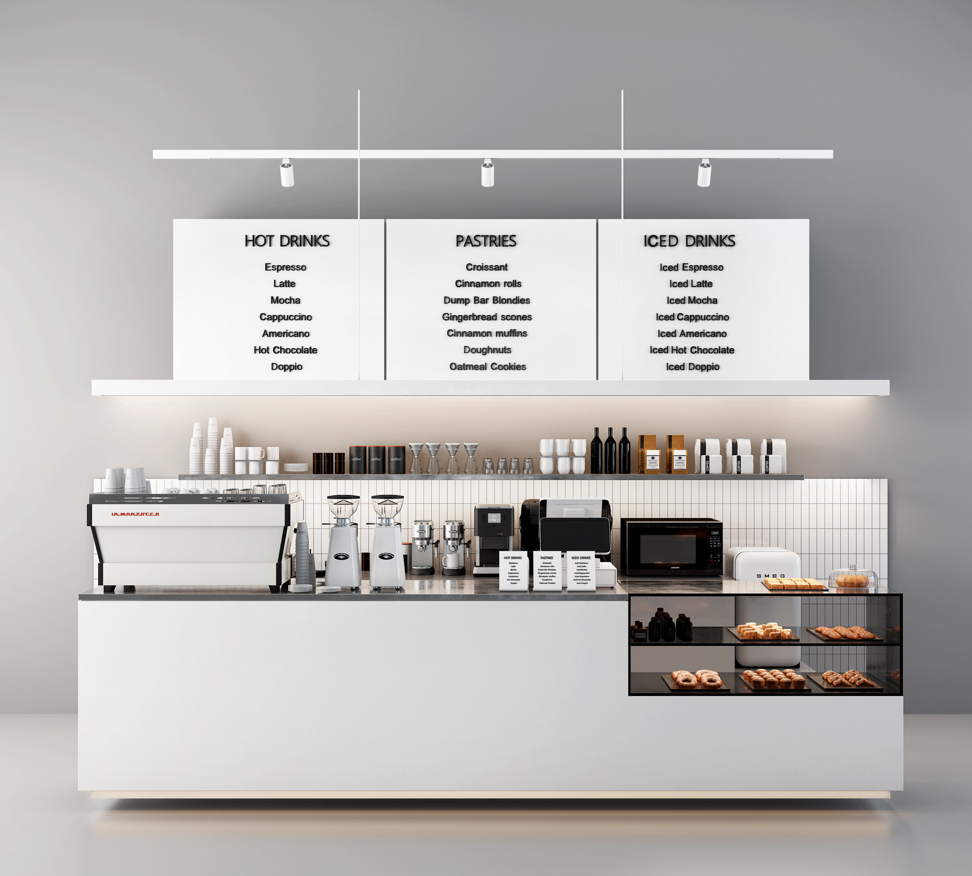 现代咖啡吧台,3d模型下载