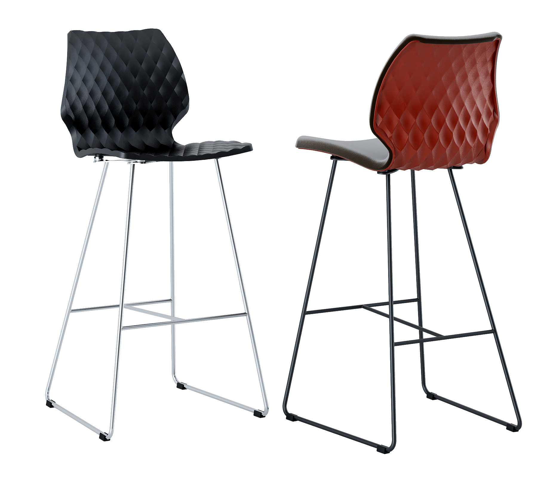 现代皮革吧台椅,高脚椅,椅子3d模型下载