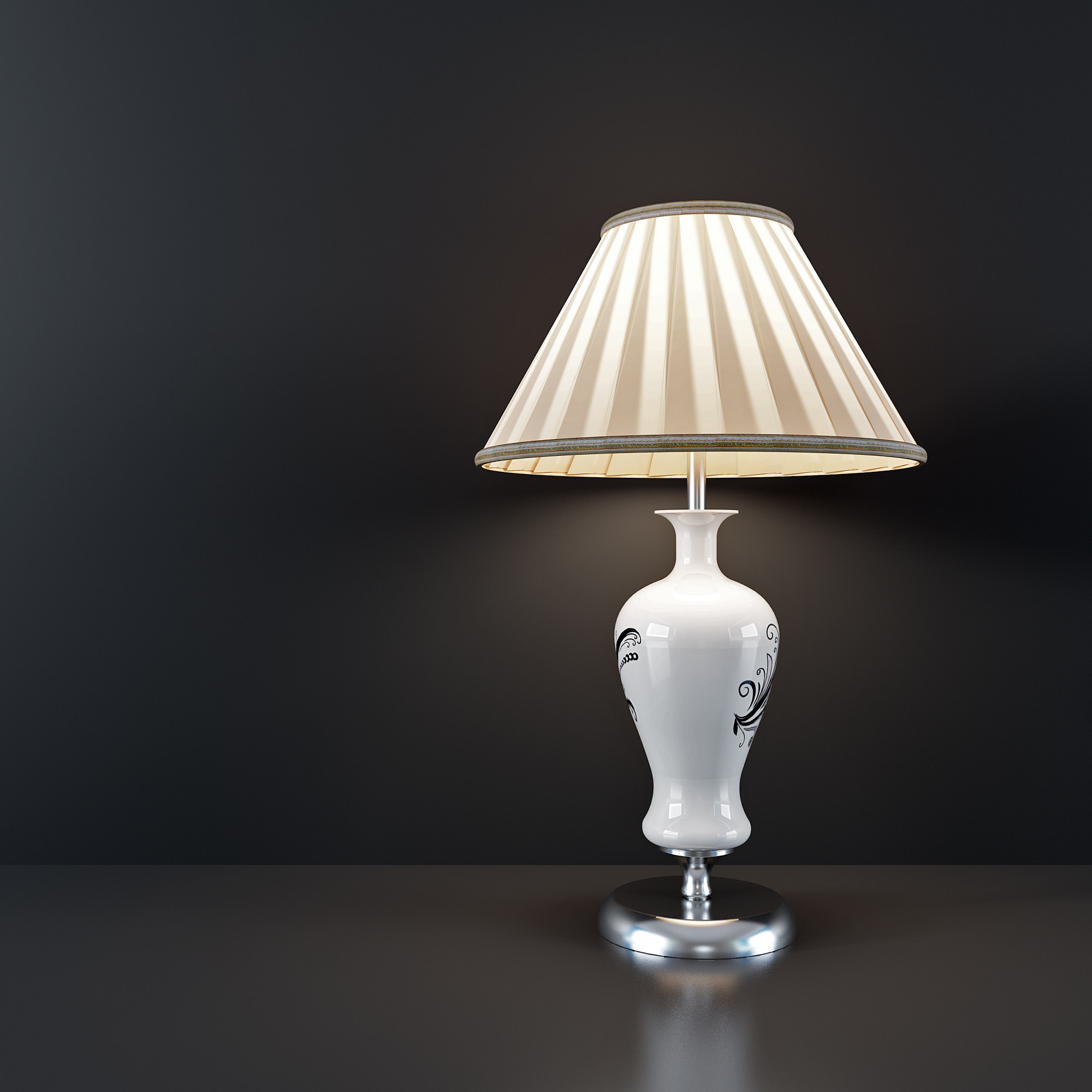 欧式陶瓷风格台灯3d模型下载