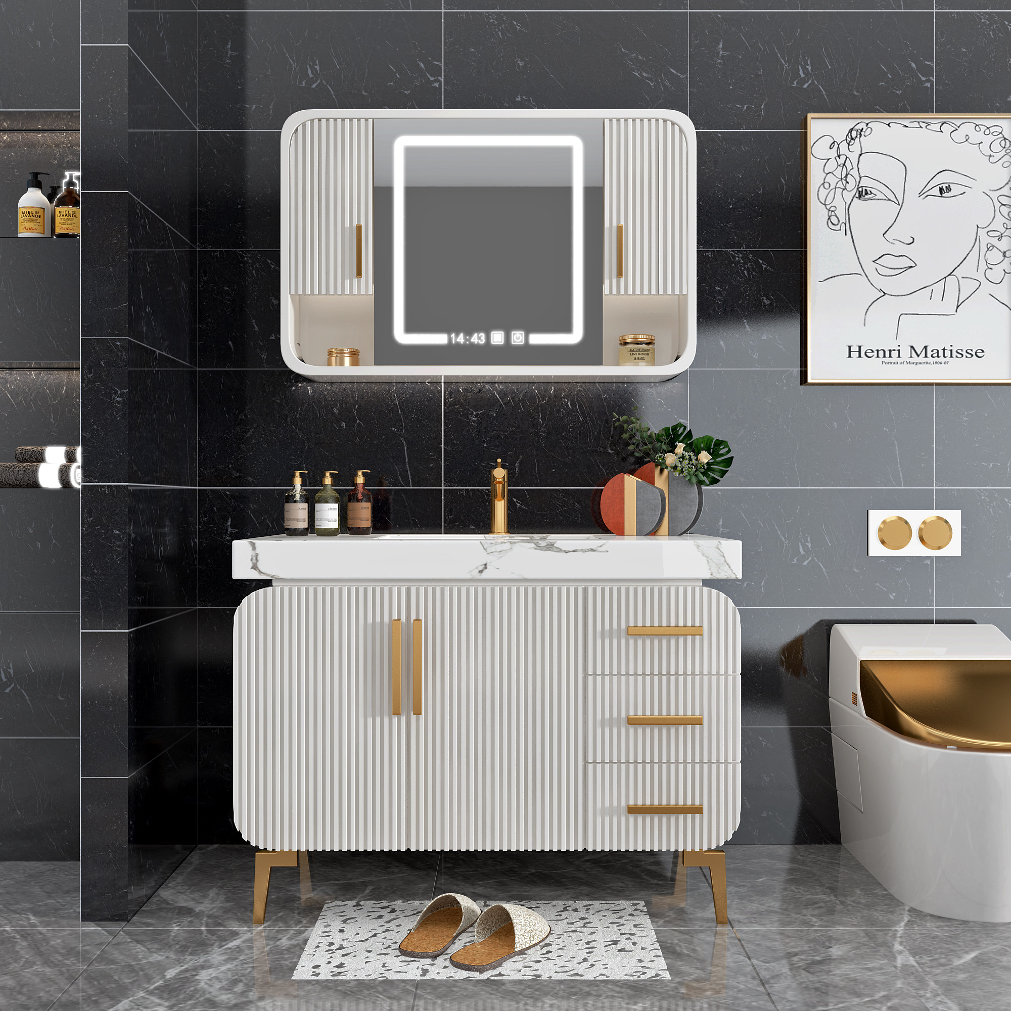 现代浴室柜洗漱用品组合3d模型下载