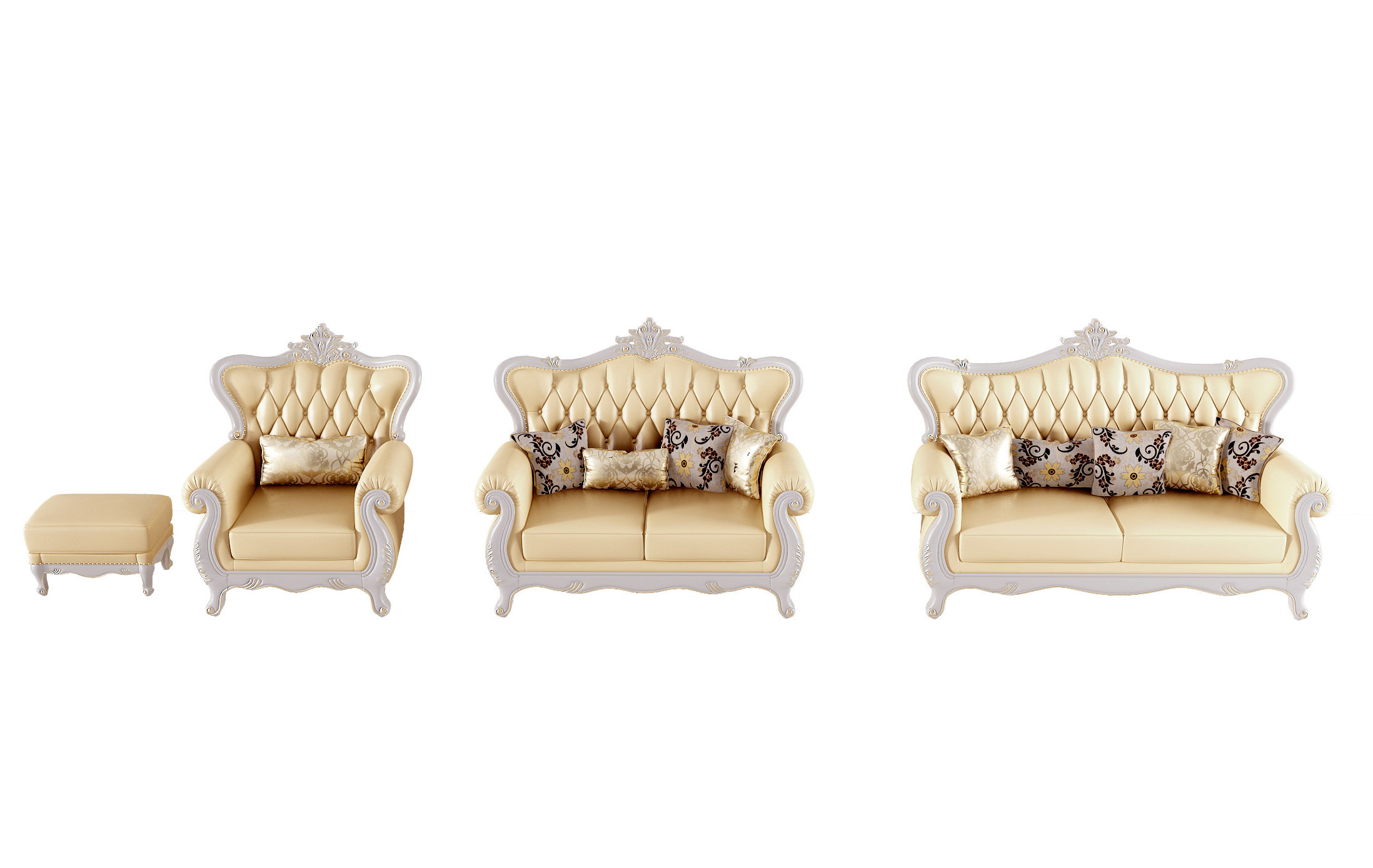 欧式古典雕花沙发组合,单人双人沙发 (2)3d模型下载