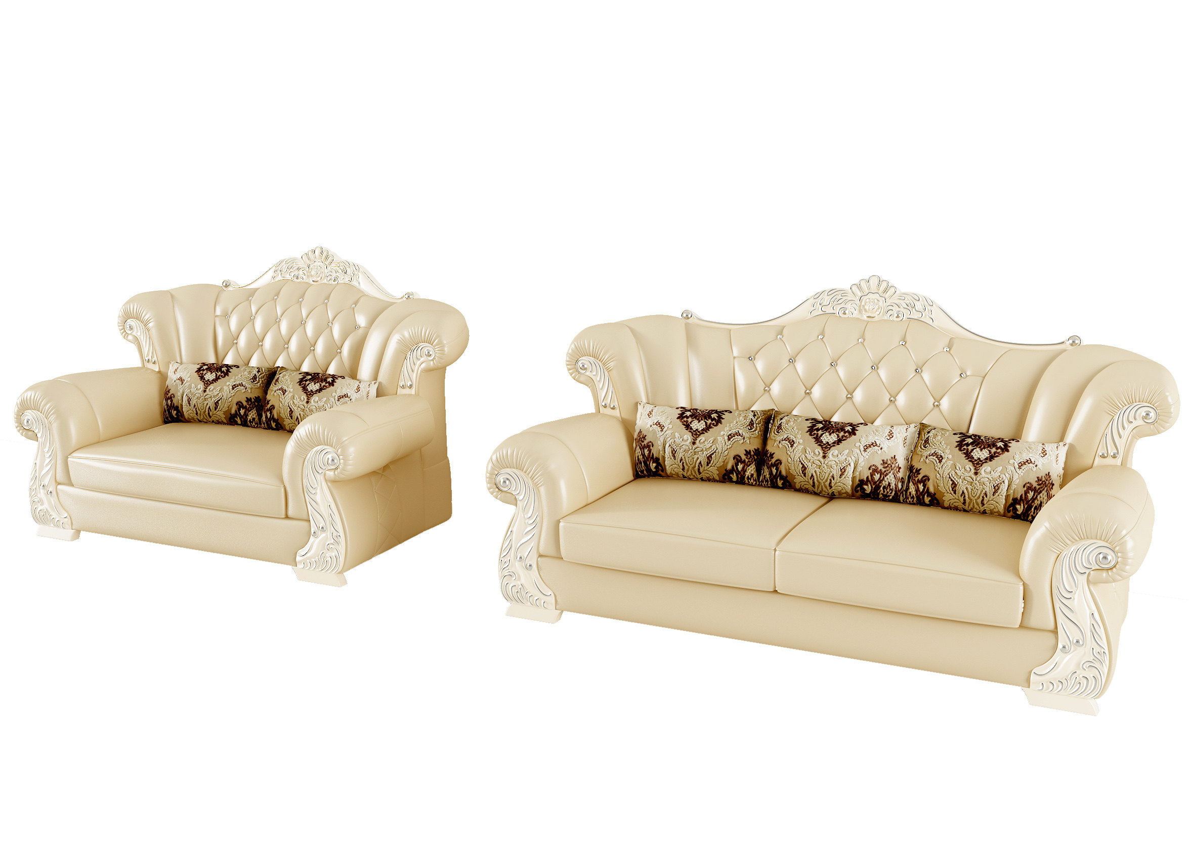 欧式法式古典雕花沙发组合,沙发 3d模型下载
