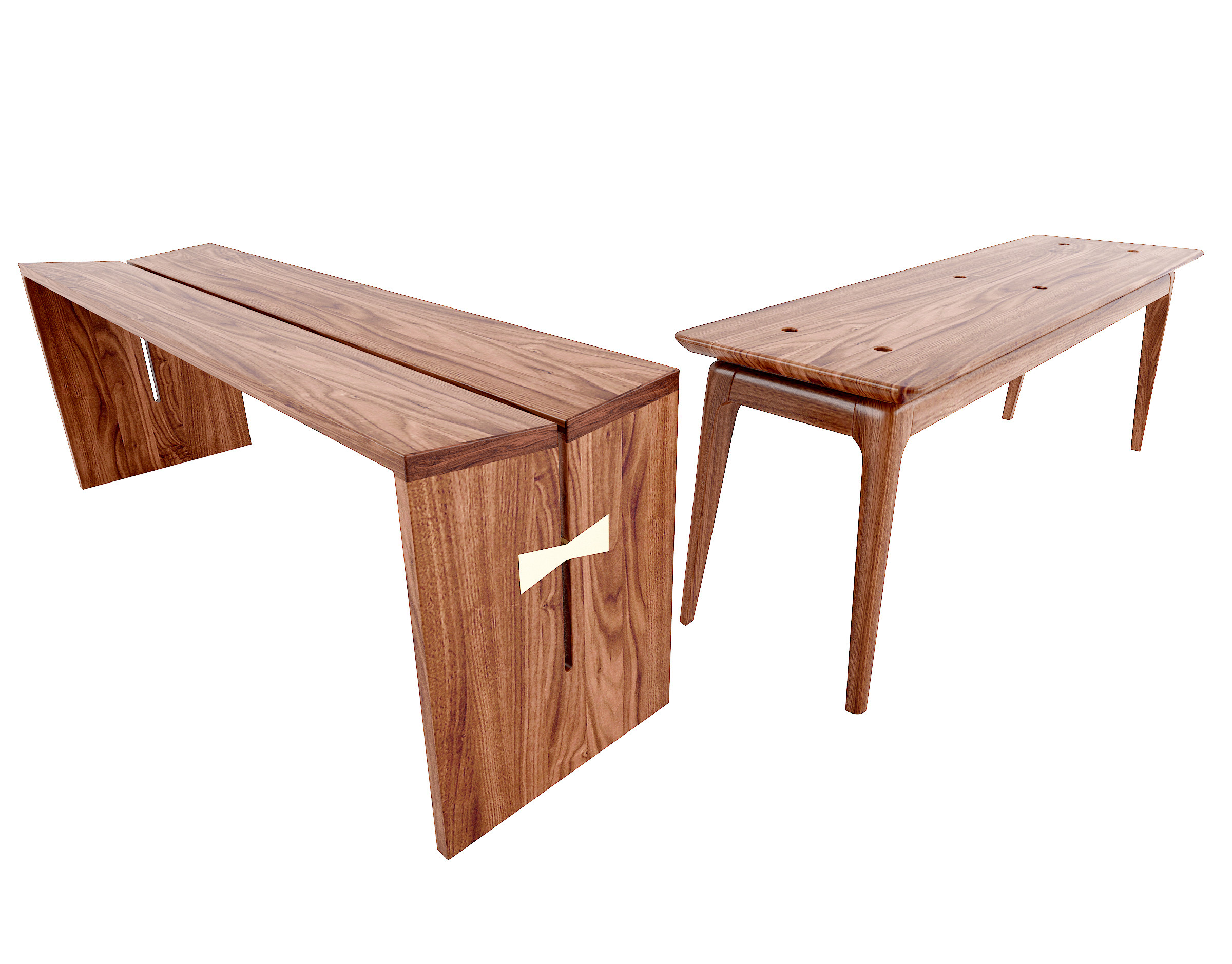 现代长条实木凳,凳子 换鞋凳3d模型下载
