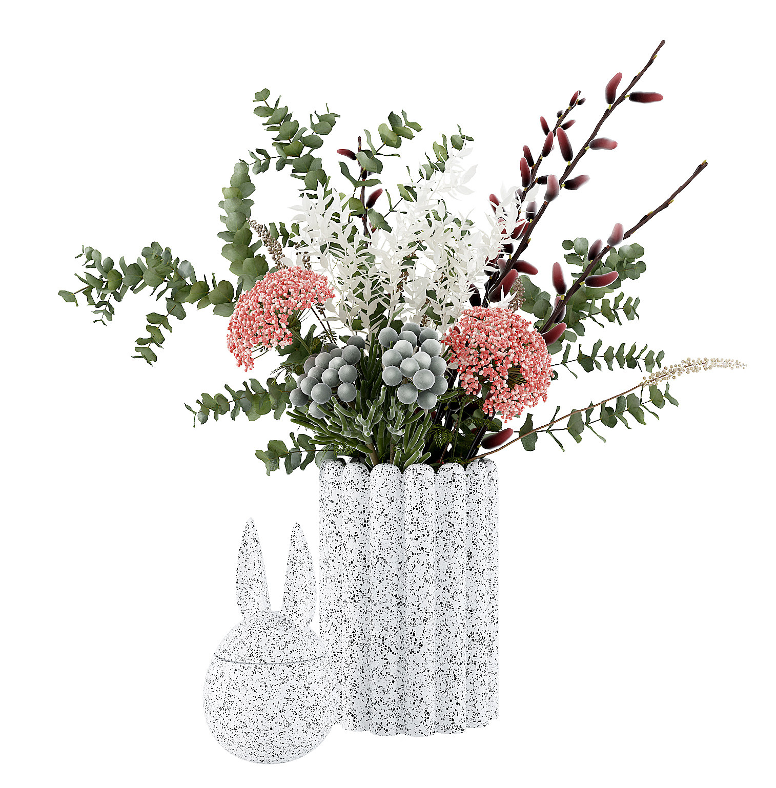 现代花瓶花卉摆件,花艺,花瓶 (1)3d模型下载