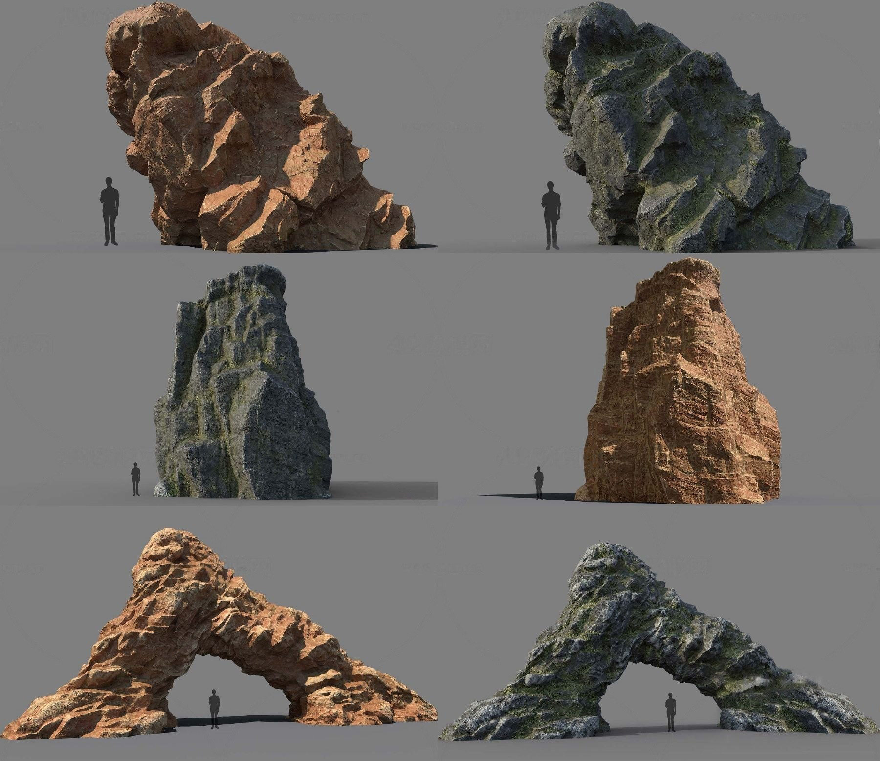 自然风石头3d模型下载