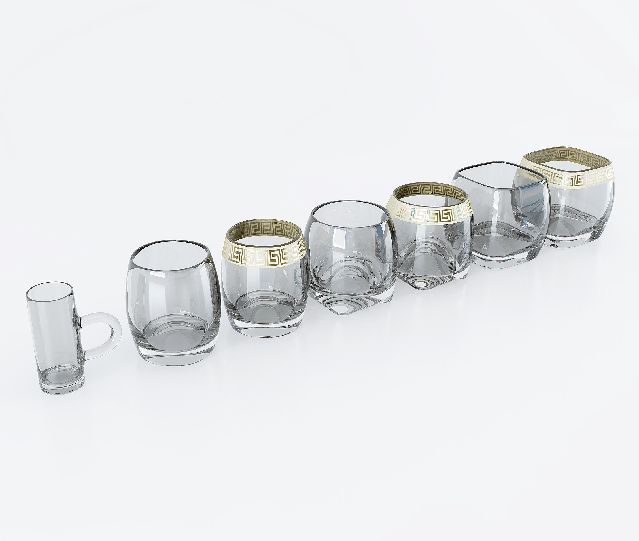 新中式玻璃茶具,杯子3d模型下载
