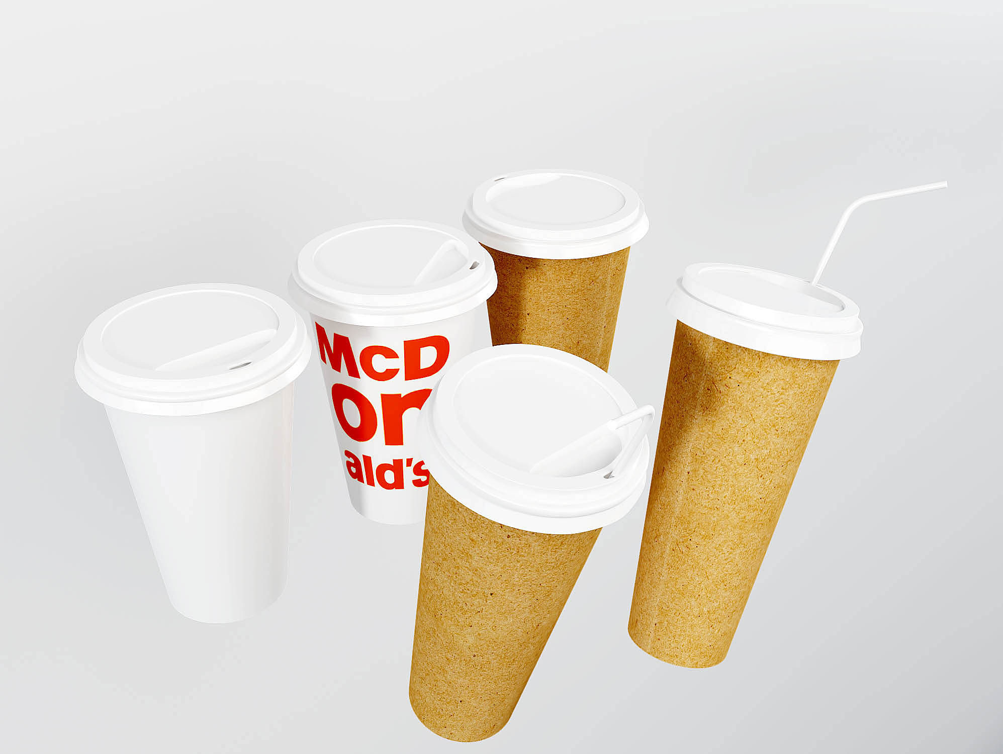 现代饮品奶茶杯子3d模型下载