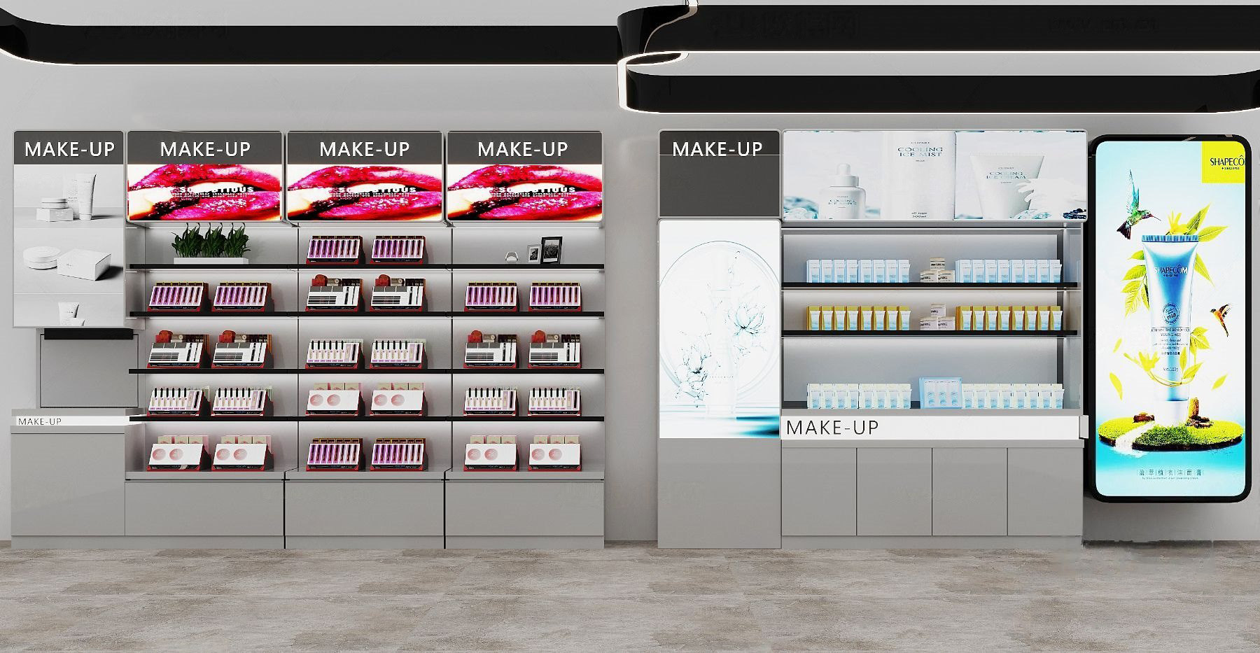 现代化妆品货柜3d模型下载