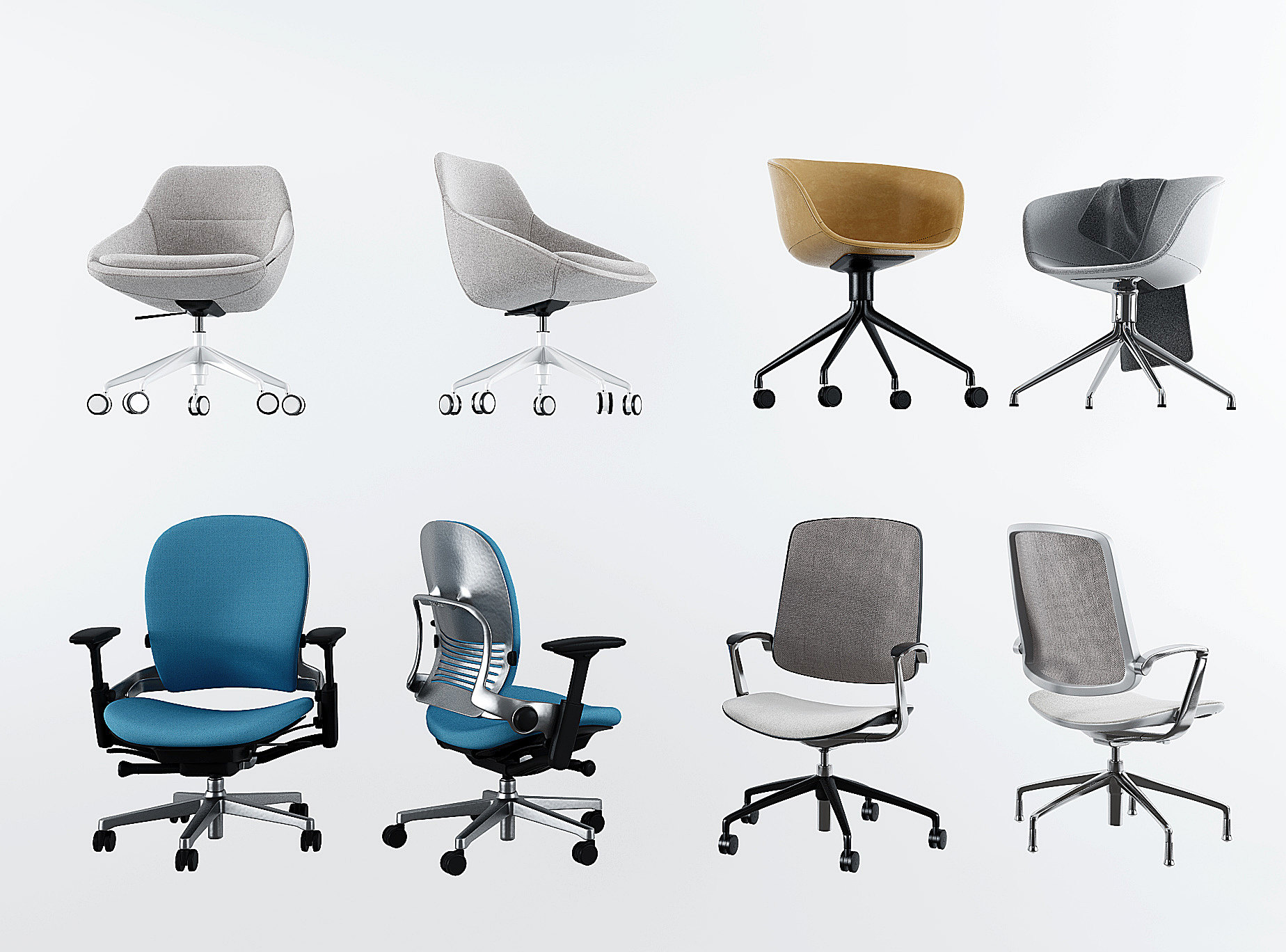 北欧办公椅学习椅,办公椅3d模型下载