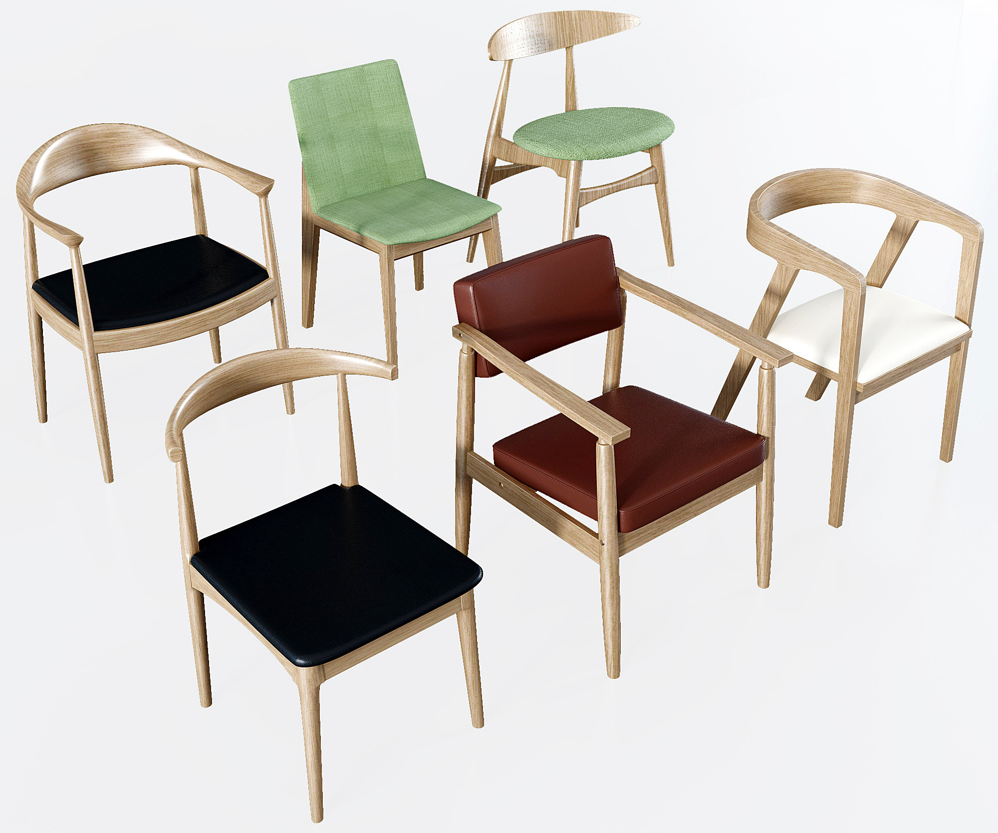 日系单椅,新中式单椅3d模型下载