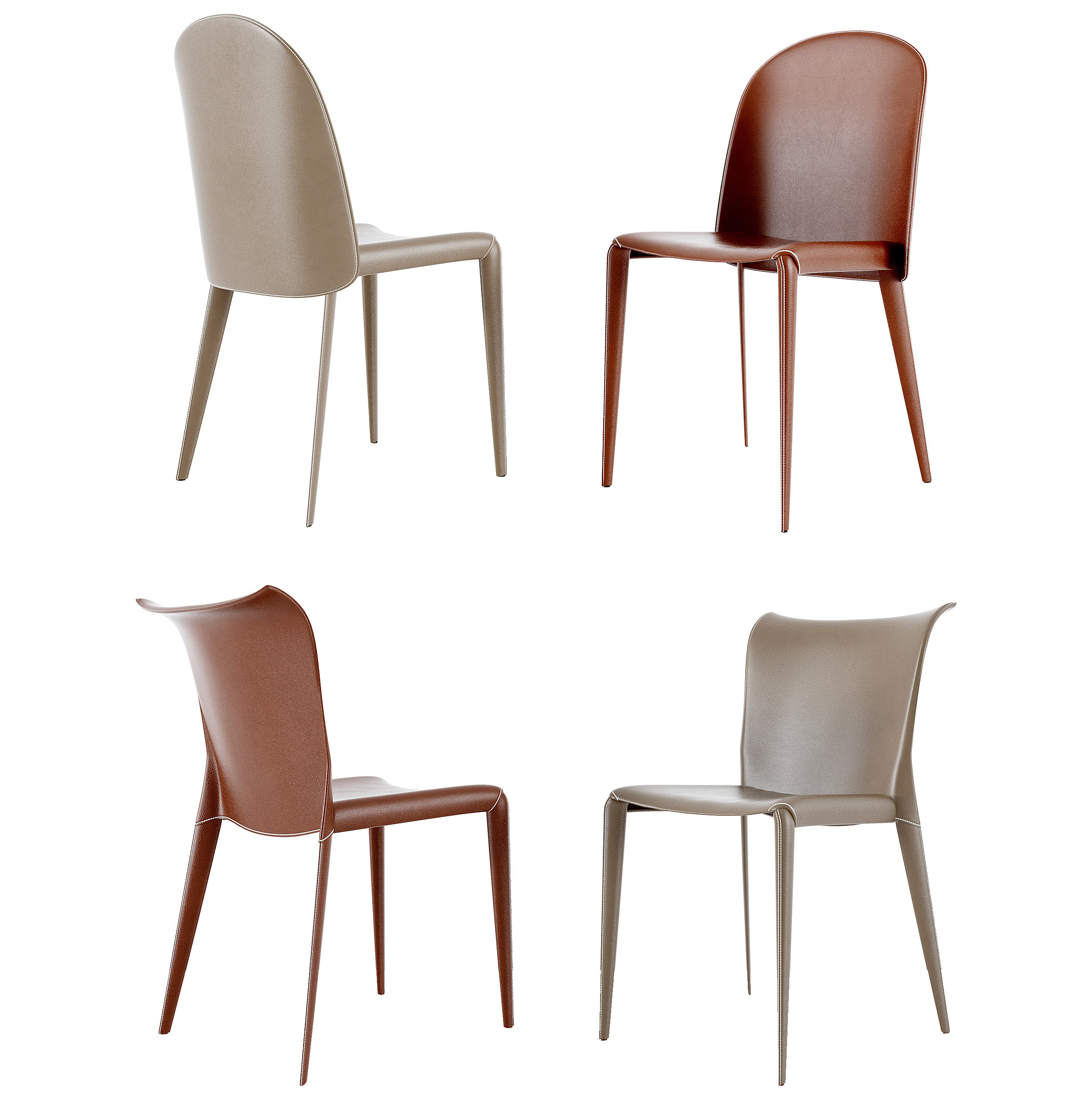现代单椅组合,餐椅,椅子3d模型下载