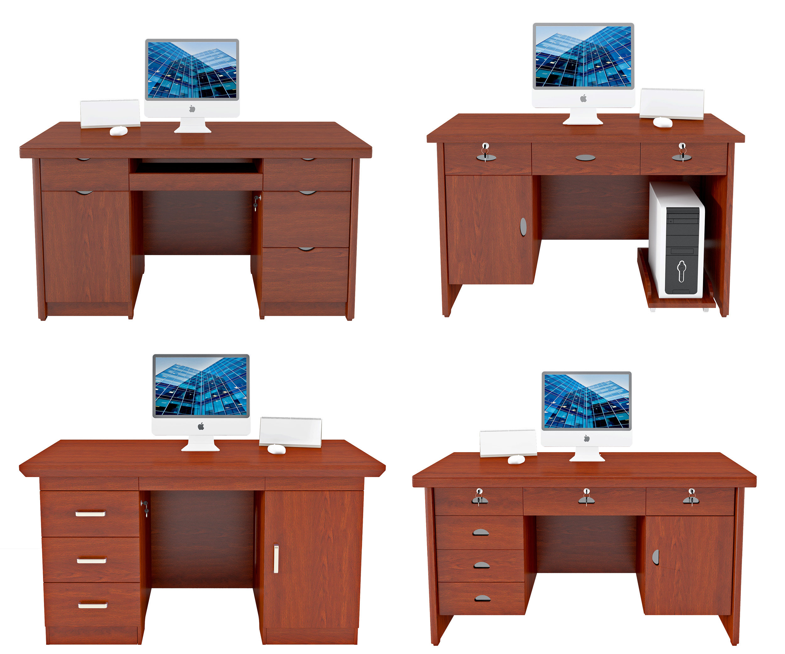 中式办公桌椅 3d模型下载