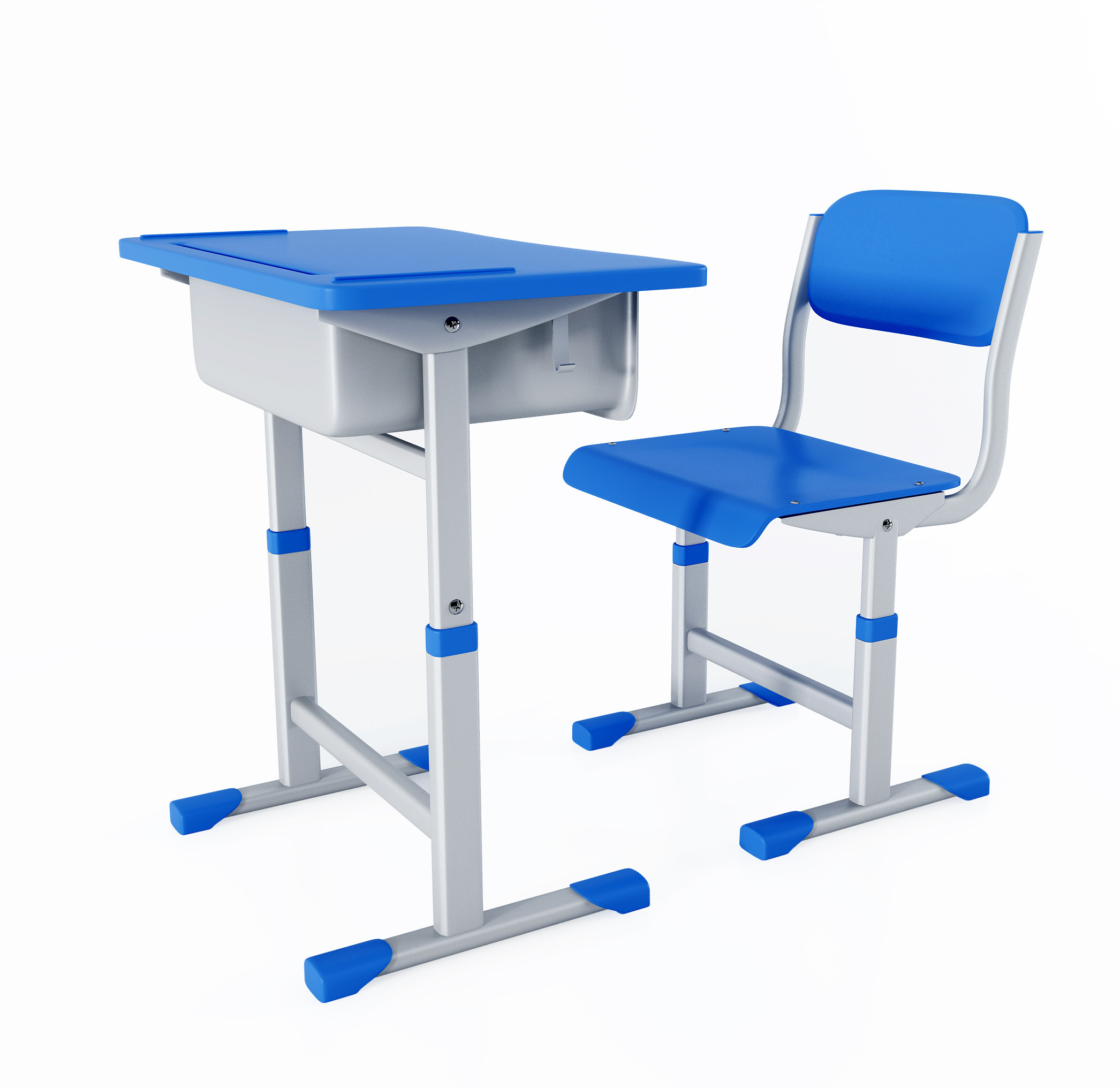 现代教室课桌椅,课桌椅3d模型下载