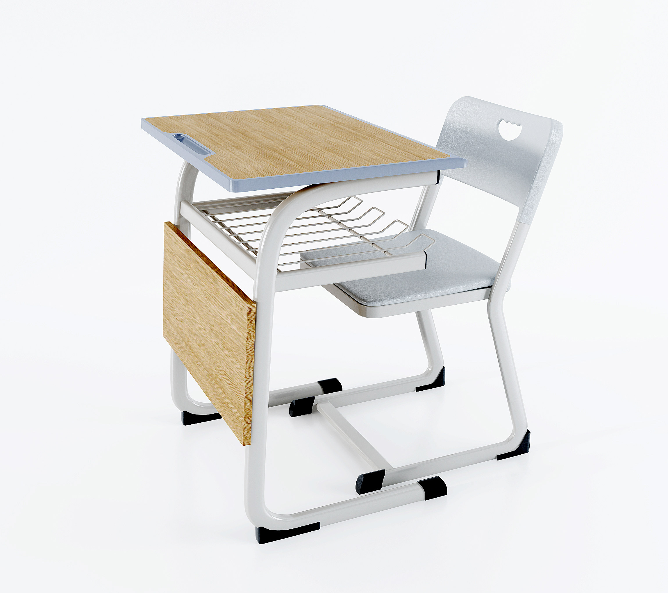 现代课桌椅,椅子,课桌椅 (1)3d模型下载