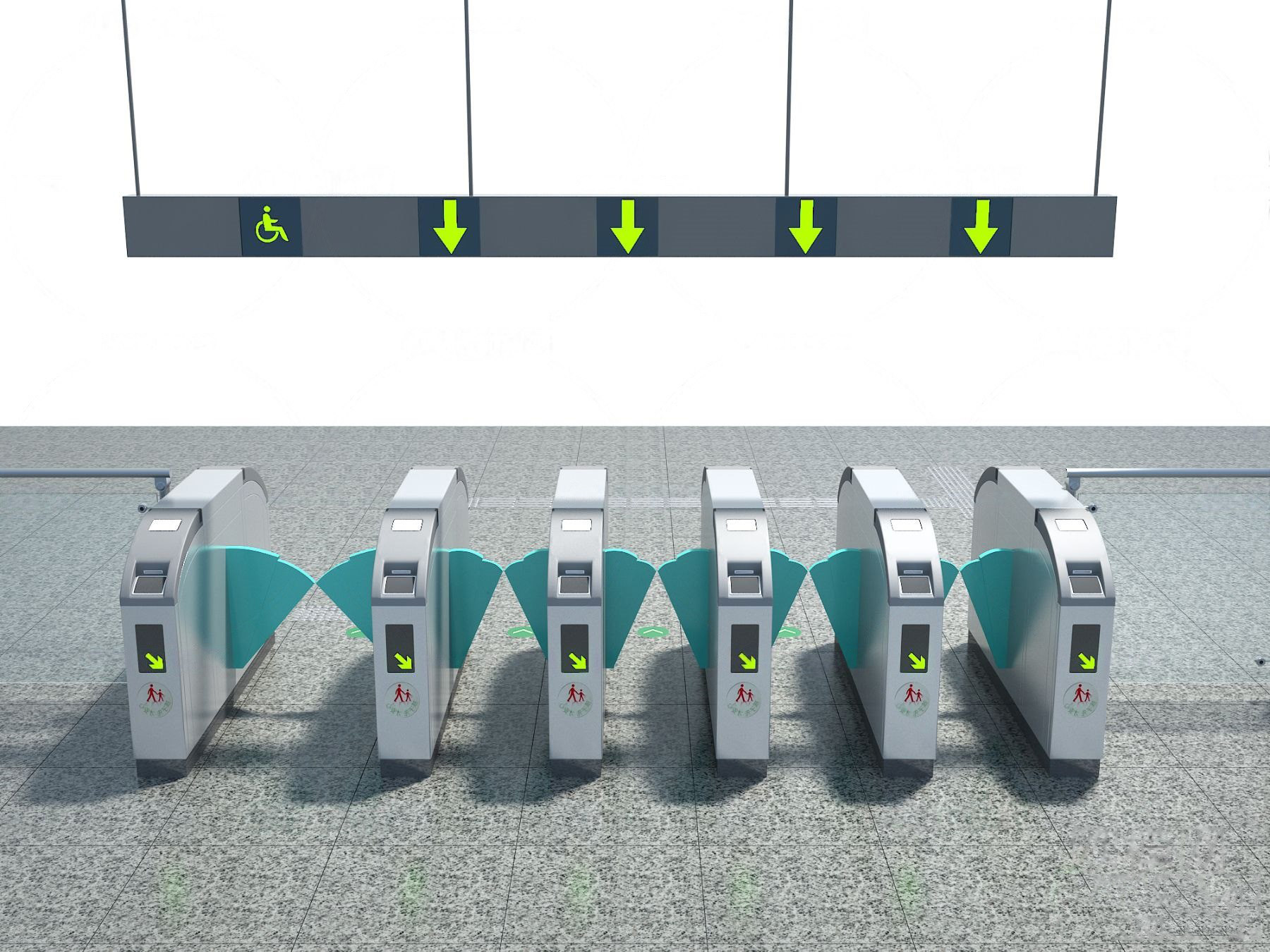 现代地铁进站刷票口3d模型下载
