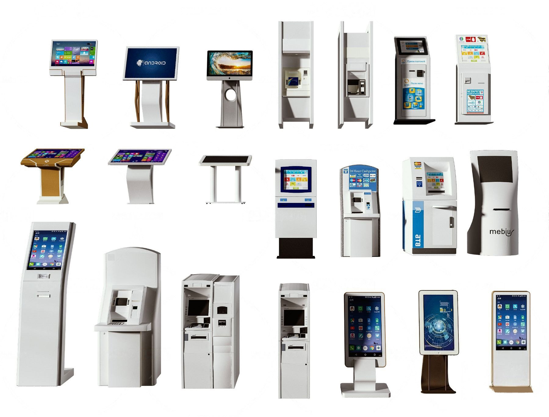 现代ATM机自助终端机3d模型下载