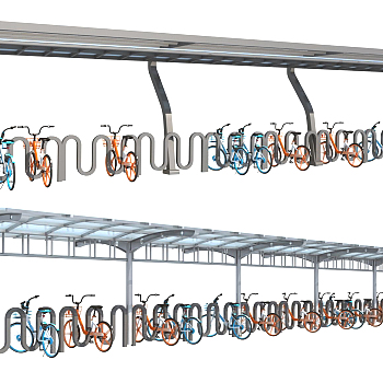 现代自行车存车处3d模型下载