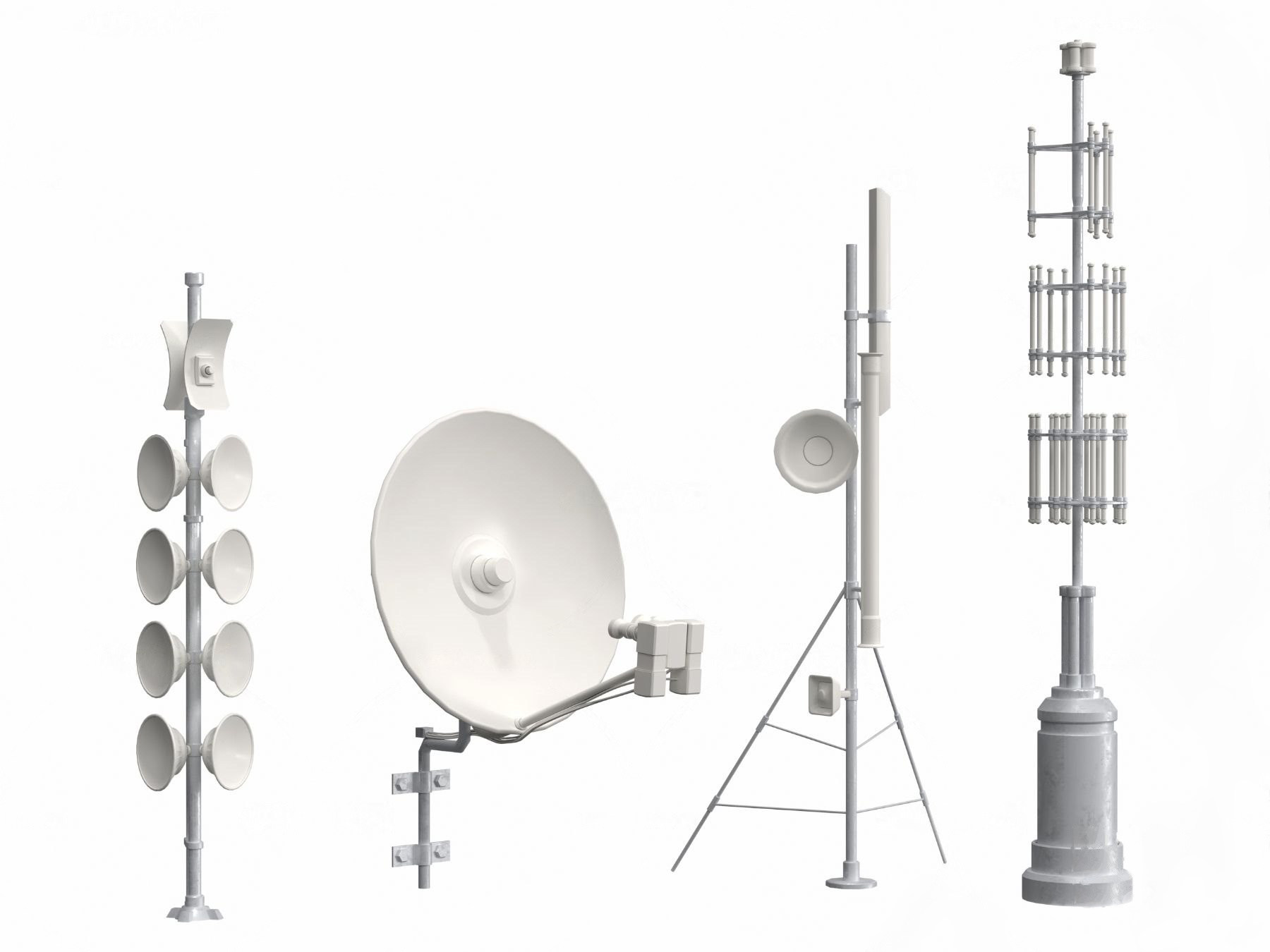 现代电视信号塔3d模型下载