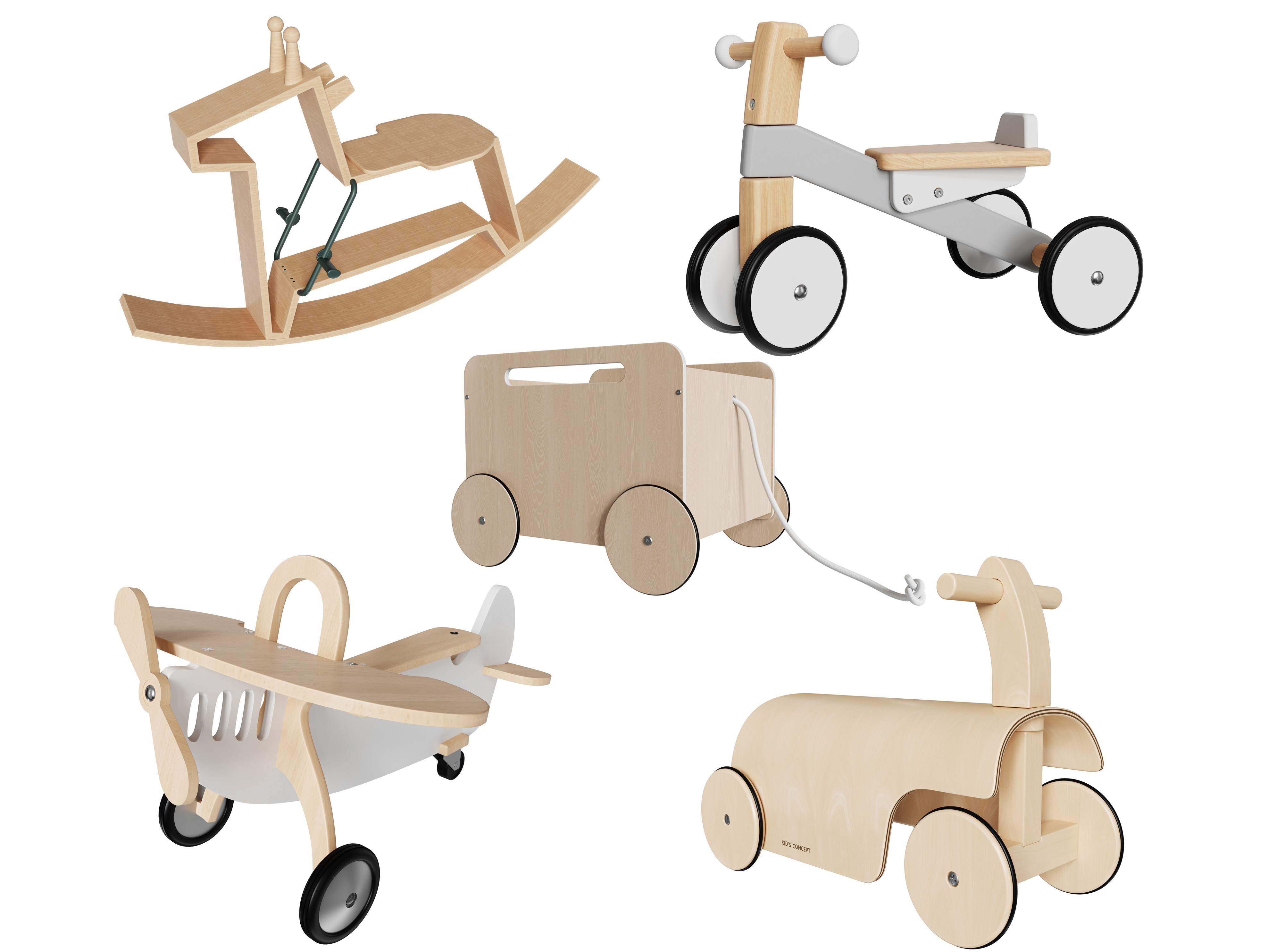 北欧儿童玩具车3d模型下载