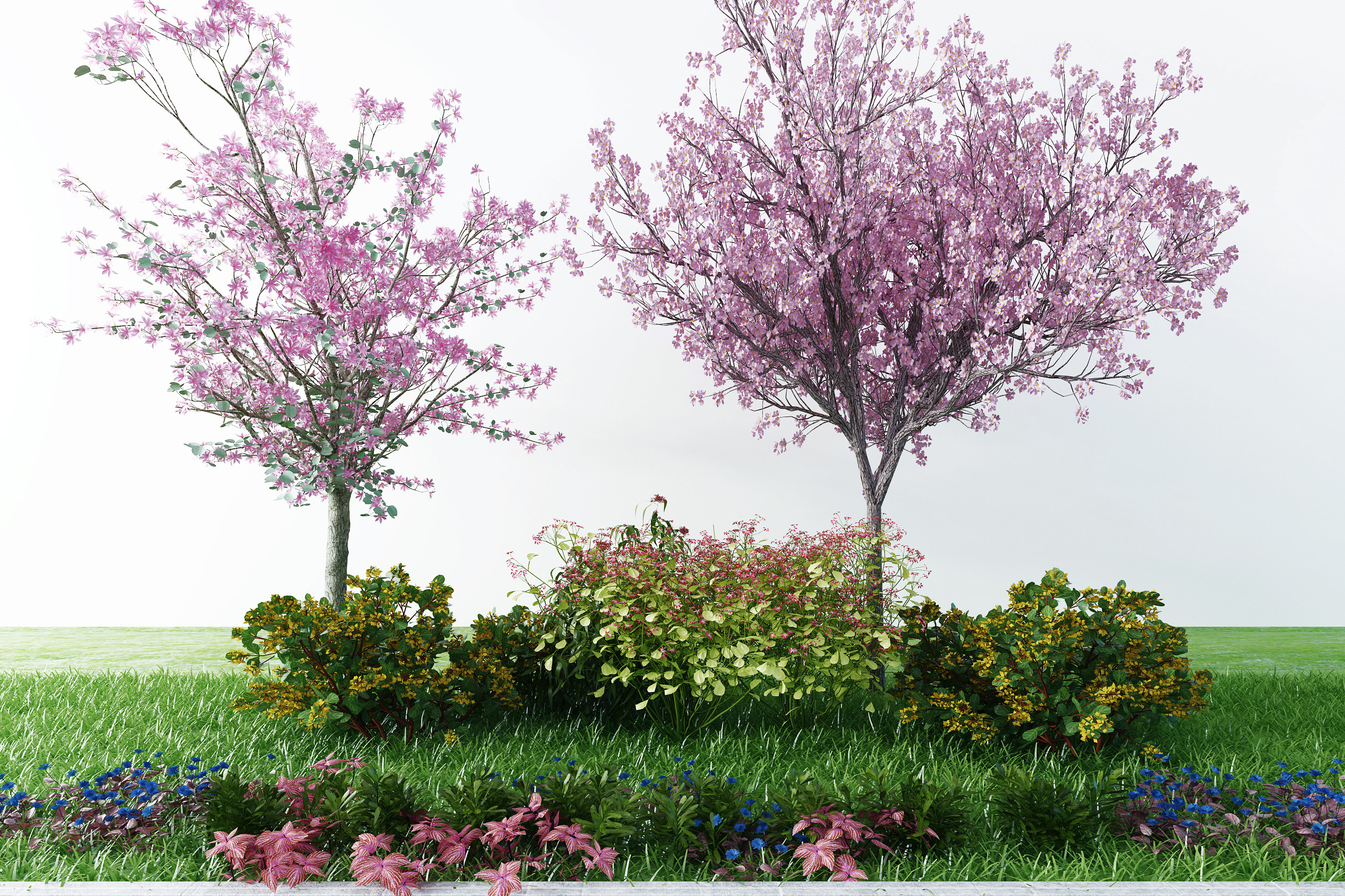 现代树木,花草,绿植,户外植物 3d模型下载