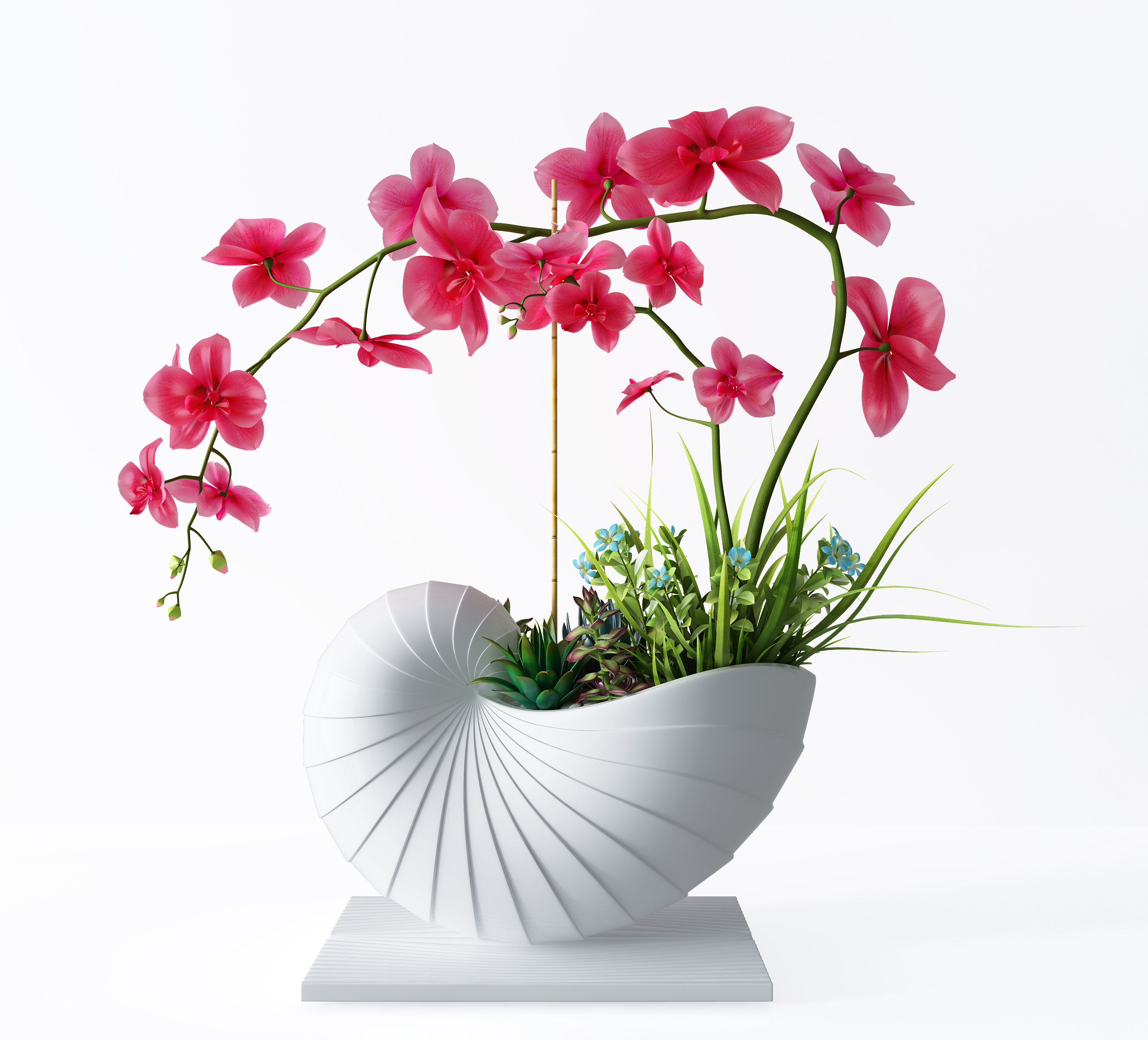 现代花瓶,花艺,花卉,花瓶摆件3d模型下载