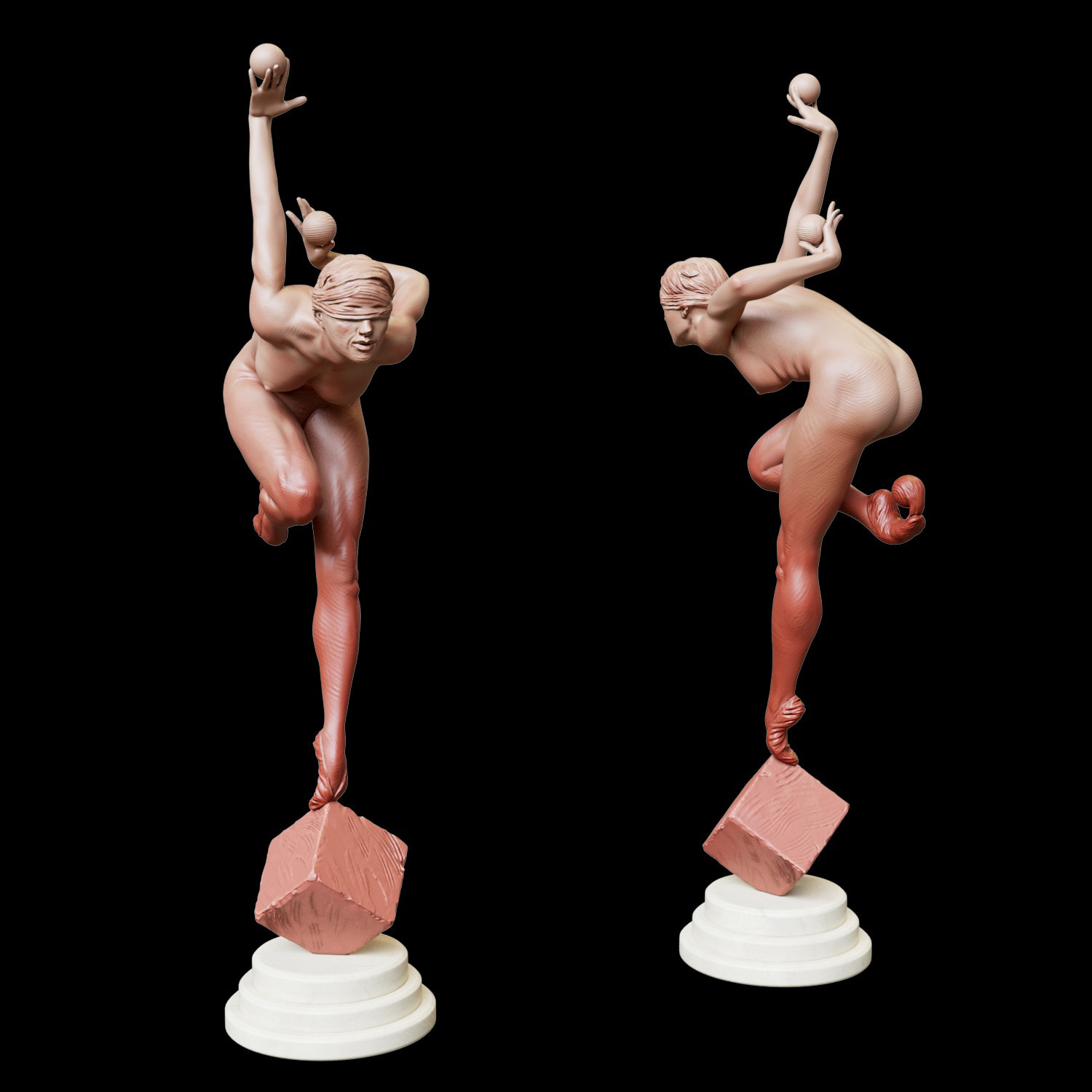 现代人物雕塑3d模型下载