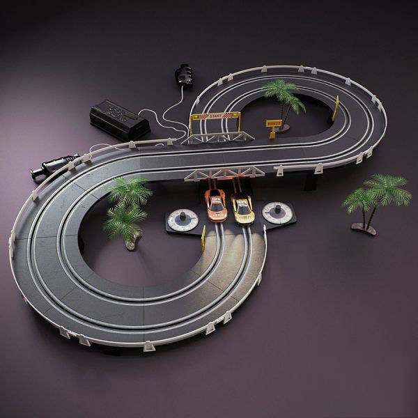 儿童玩具赛车跑道3d模型下载