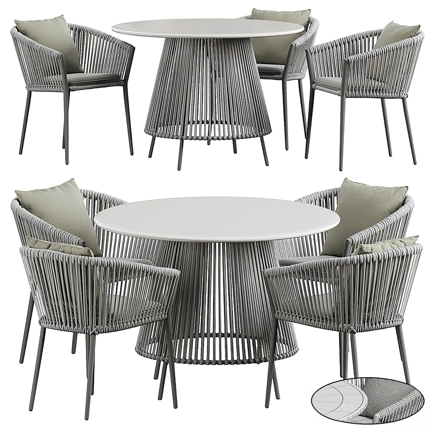 现代户外餐桌椅组合3d模型下载