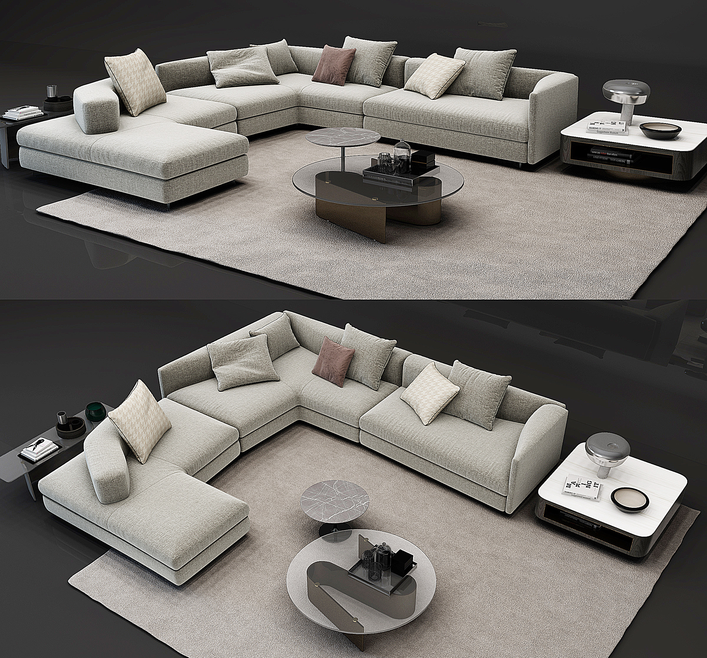 现代L型转角沙发3d模型下载